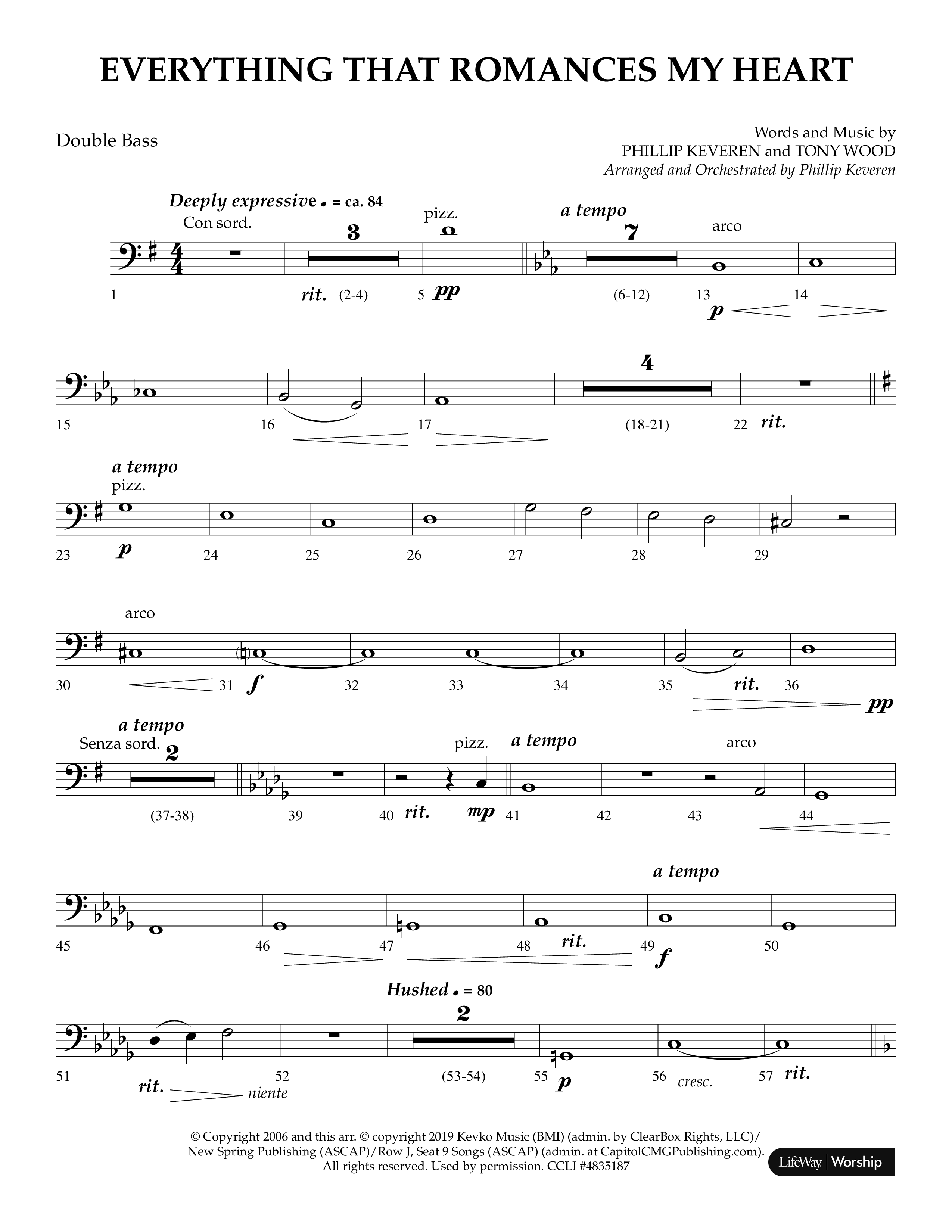 Everything That Romances My Heart (Choral Anthem SATB) Double Bass (Lifeway Choral / Arr. Phillip Keveren)