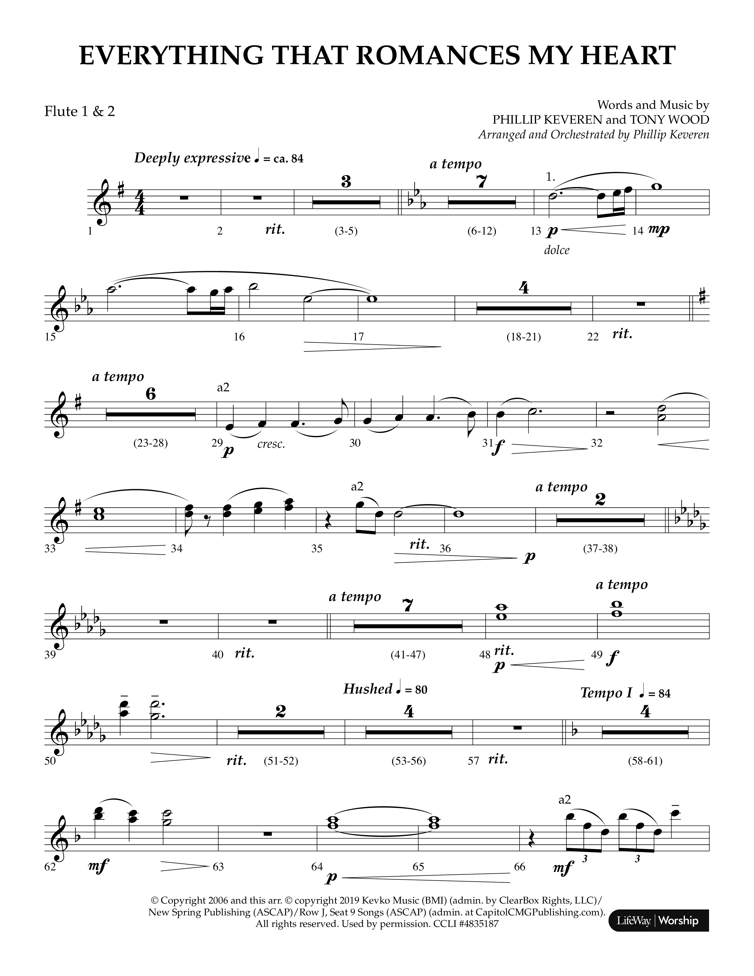 Everything That Romances My Heart (Choral Anthem SATB) Flute 1/2 (Lifeway Choral / Arr. Phillip Keveren)