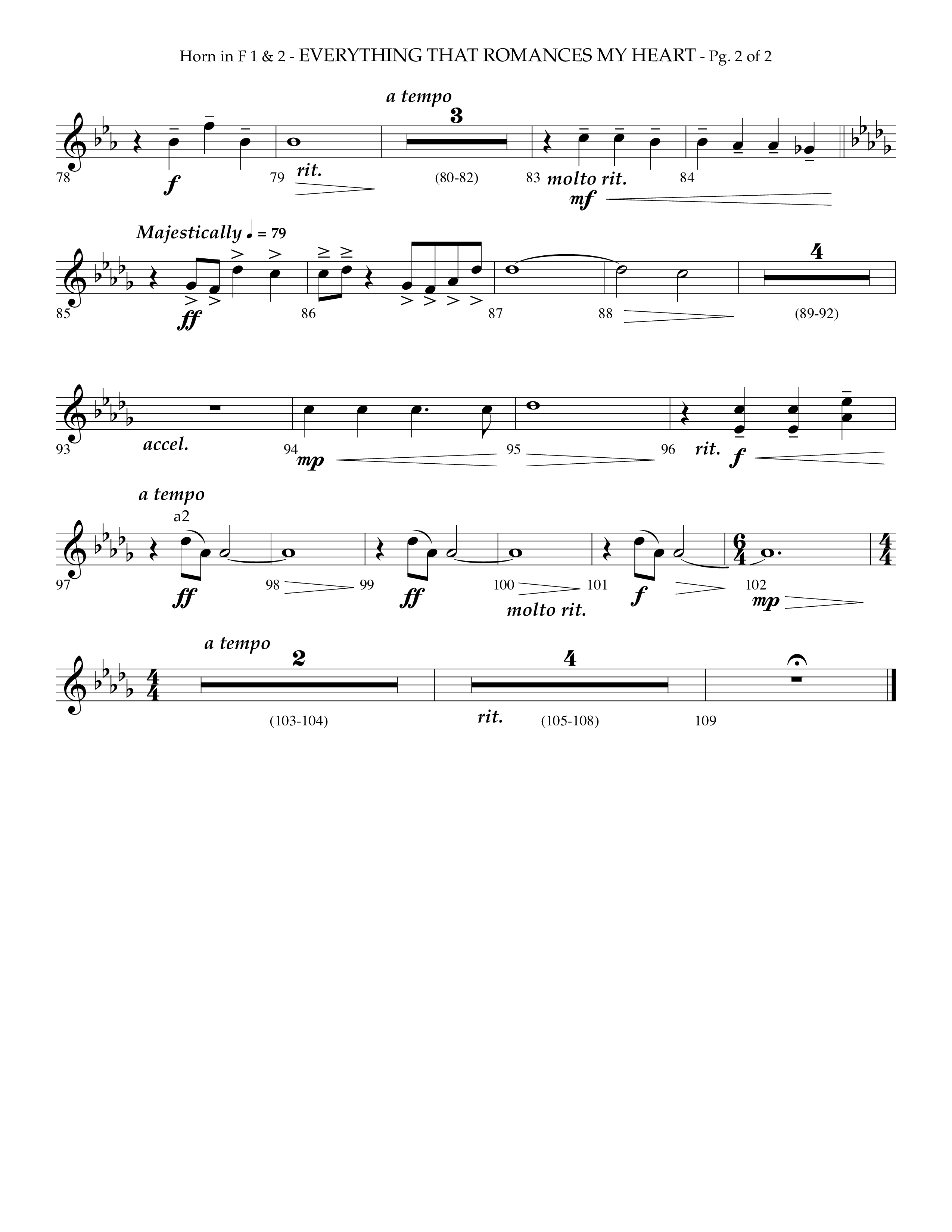 Everything That Romances My Heart (Choral Anthem SATB) French Horn 1/2 (Lifeway Choral / Arr. Phillip Keveren)