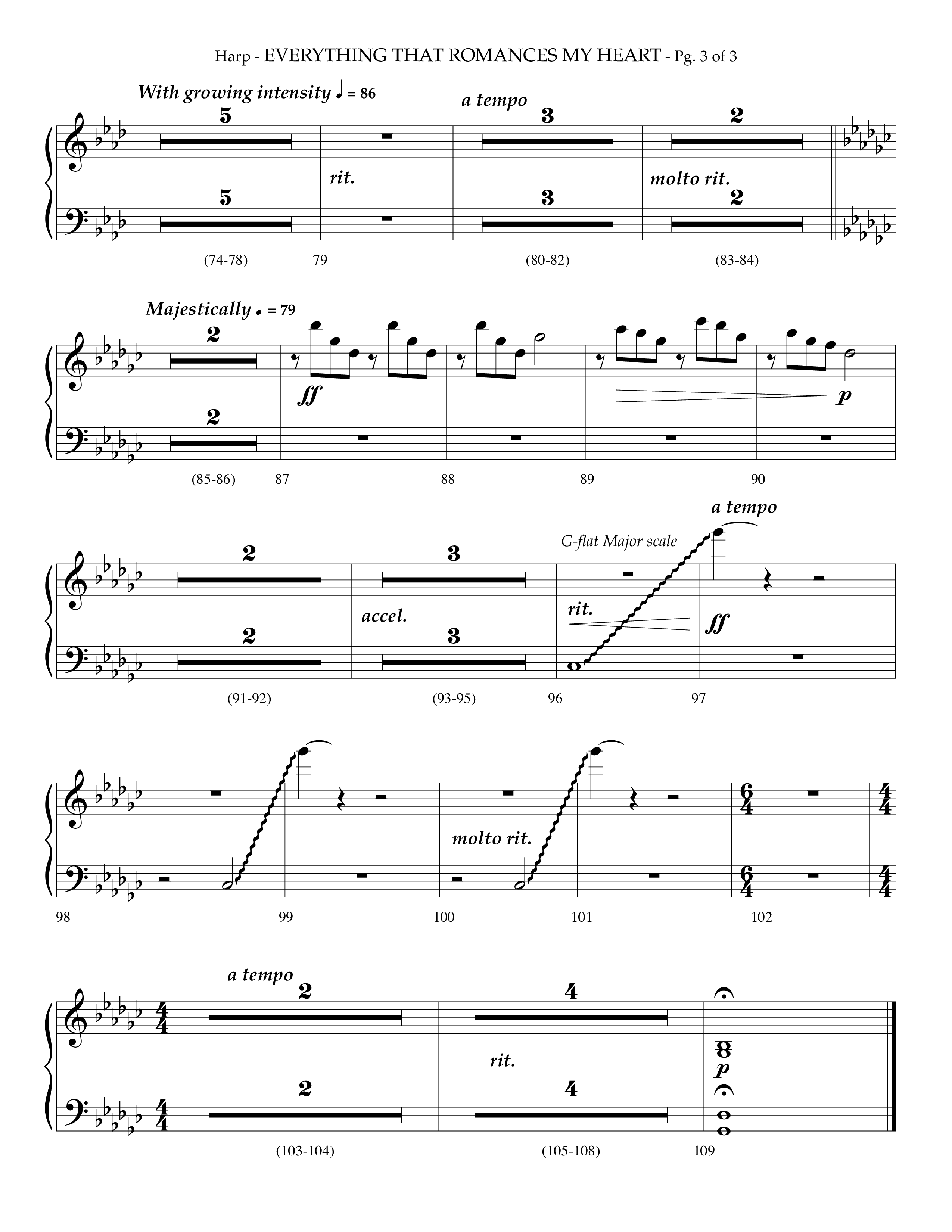 Everything That Romances My Heart (Choral Anthem SATB) Harp (Lifeway Choral / Arr. Phillip Keveren)