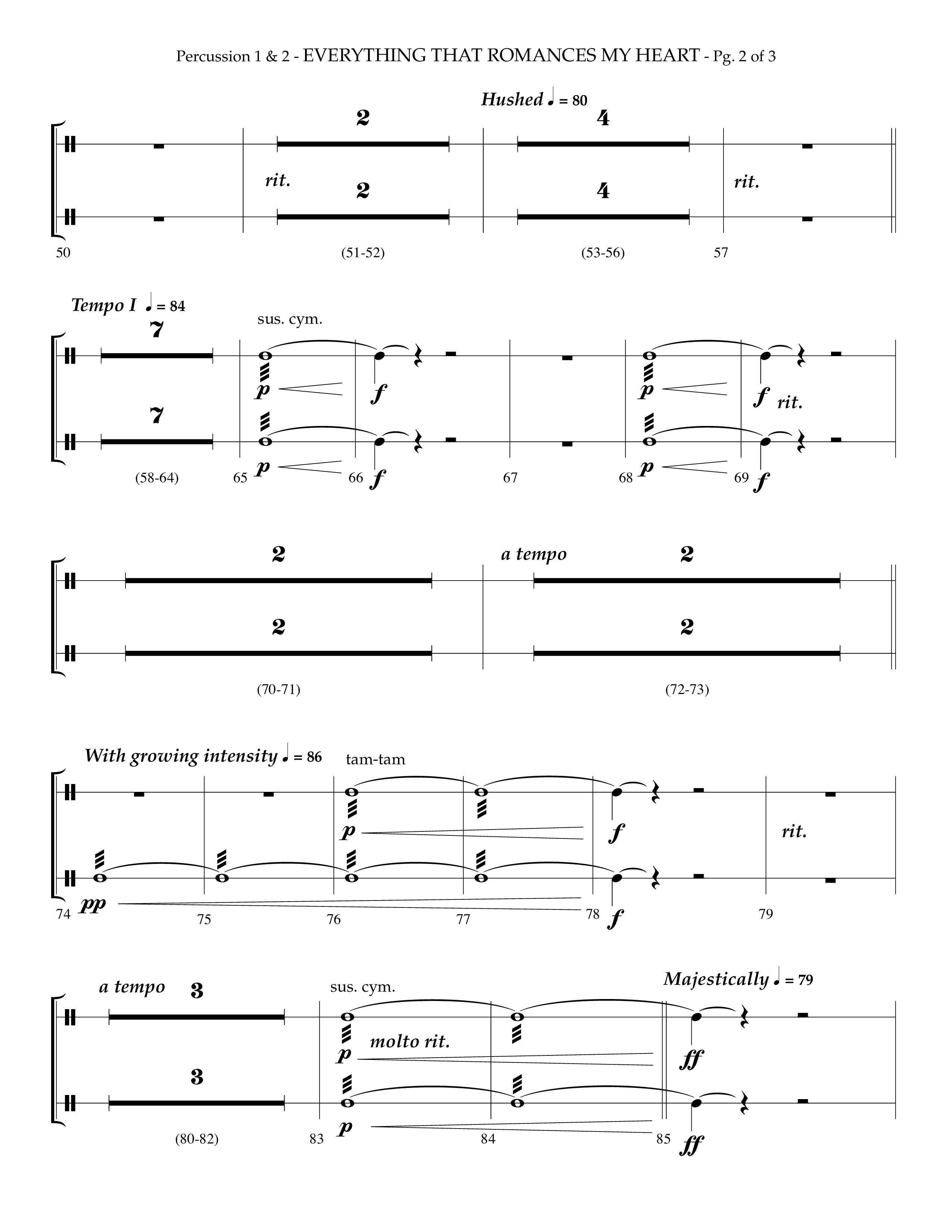 Everything That Romances My Heart (Choral Anthem SATB) Percussion 1/2 (Lifeway Choral / Arr. Phillip Keveren)