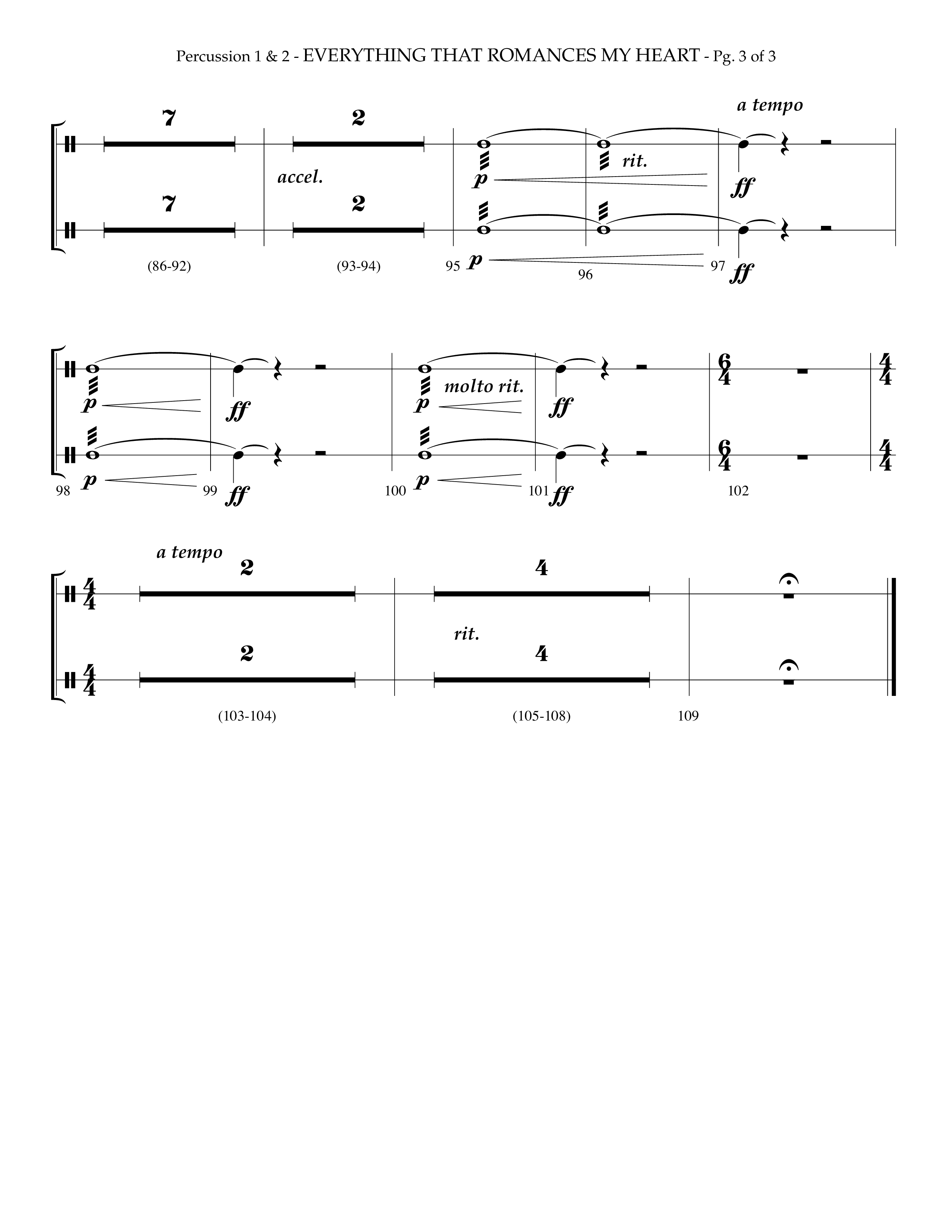 Everything That Romances My Heart (Choral Anthem SATB) Percussion 1/2 (Lifeway Choral / Arr. Phillip Keveren)