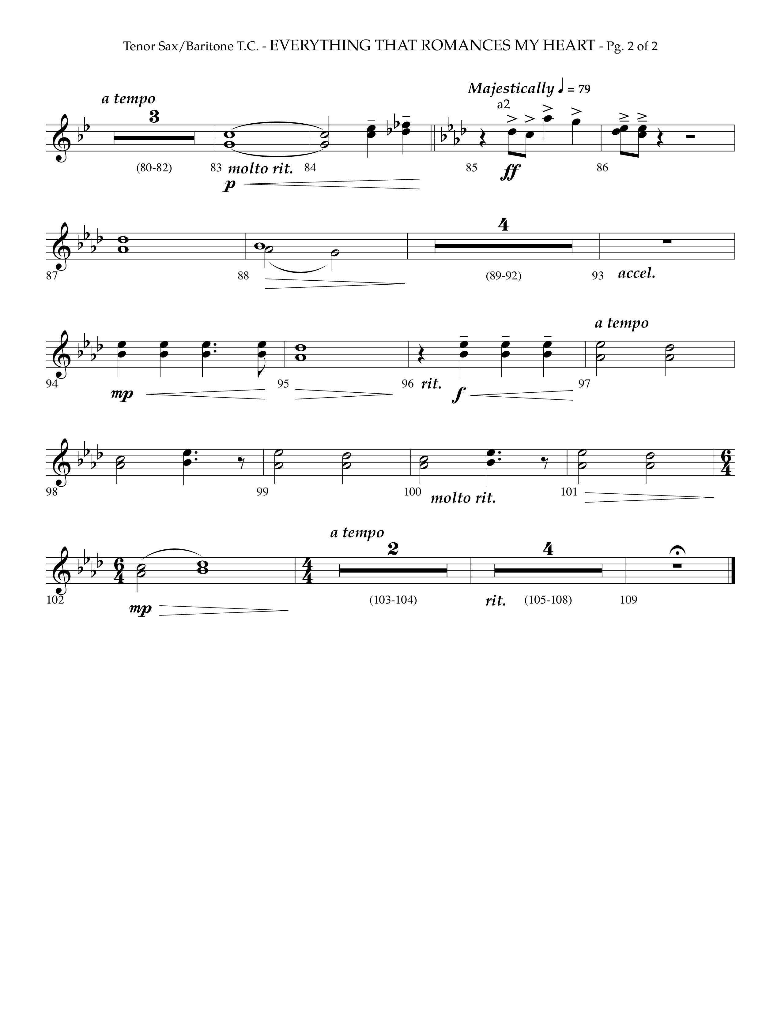 Everything That Romances My Heart (Choral Anthem SATB) Tenor Sax/Baritone T.C. (Lifeway Choral / Arr. Phillip Keveren)