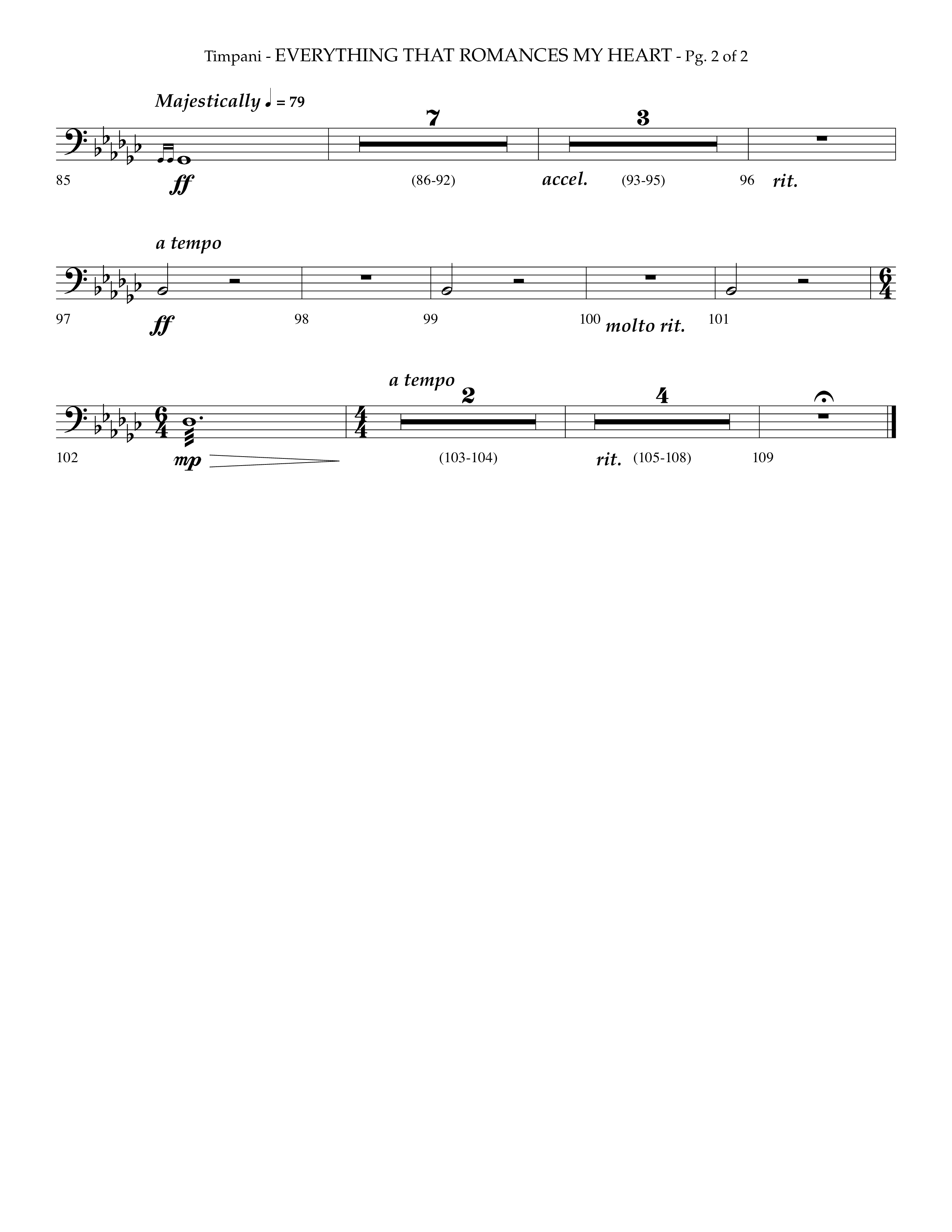 Everything That Romances My Heart (Choral Anthem SATB) Timpani (Lifeway Choral / Arr. Phillip Keveren)