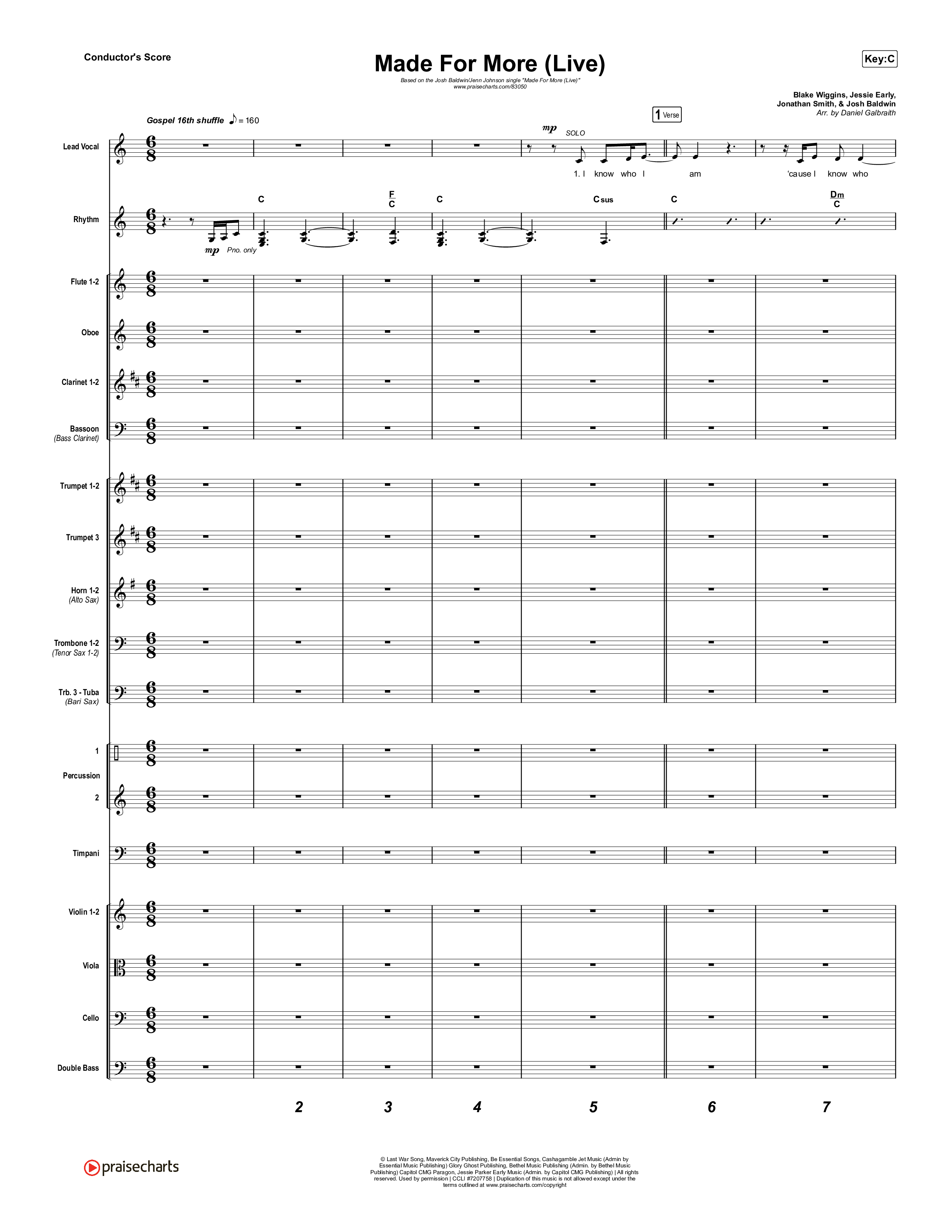 Made For More (Live) Conductor's Score (Josh Baldwin / Jenn Johnson)