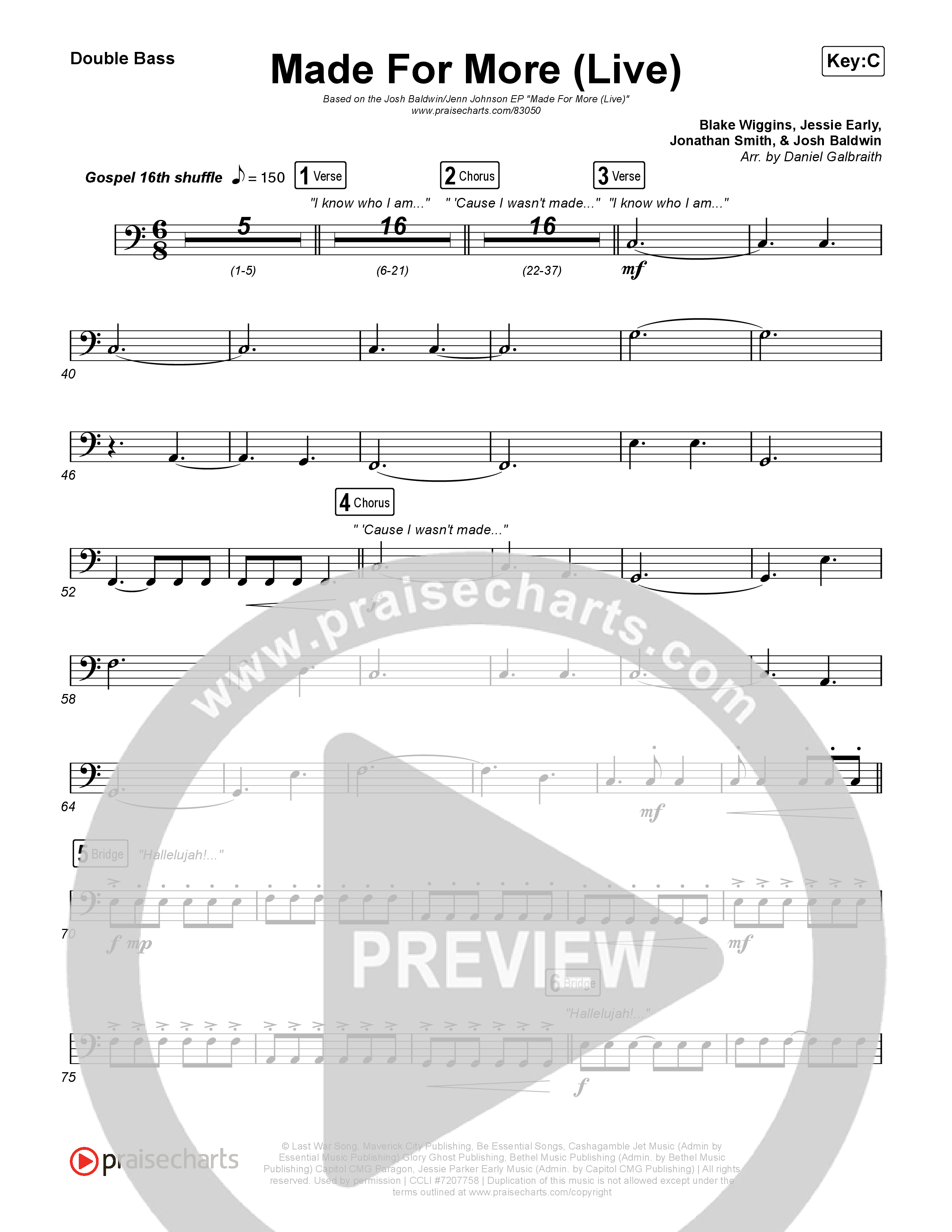 Made For More (Live) String Bass (Josh Baldwin / Jenn Johnson)