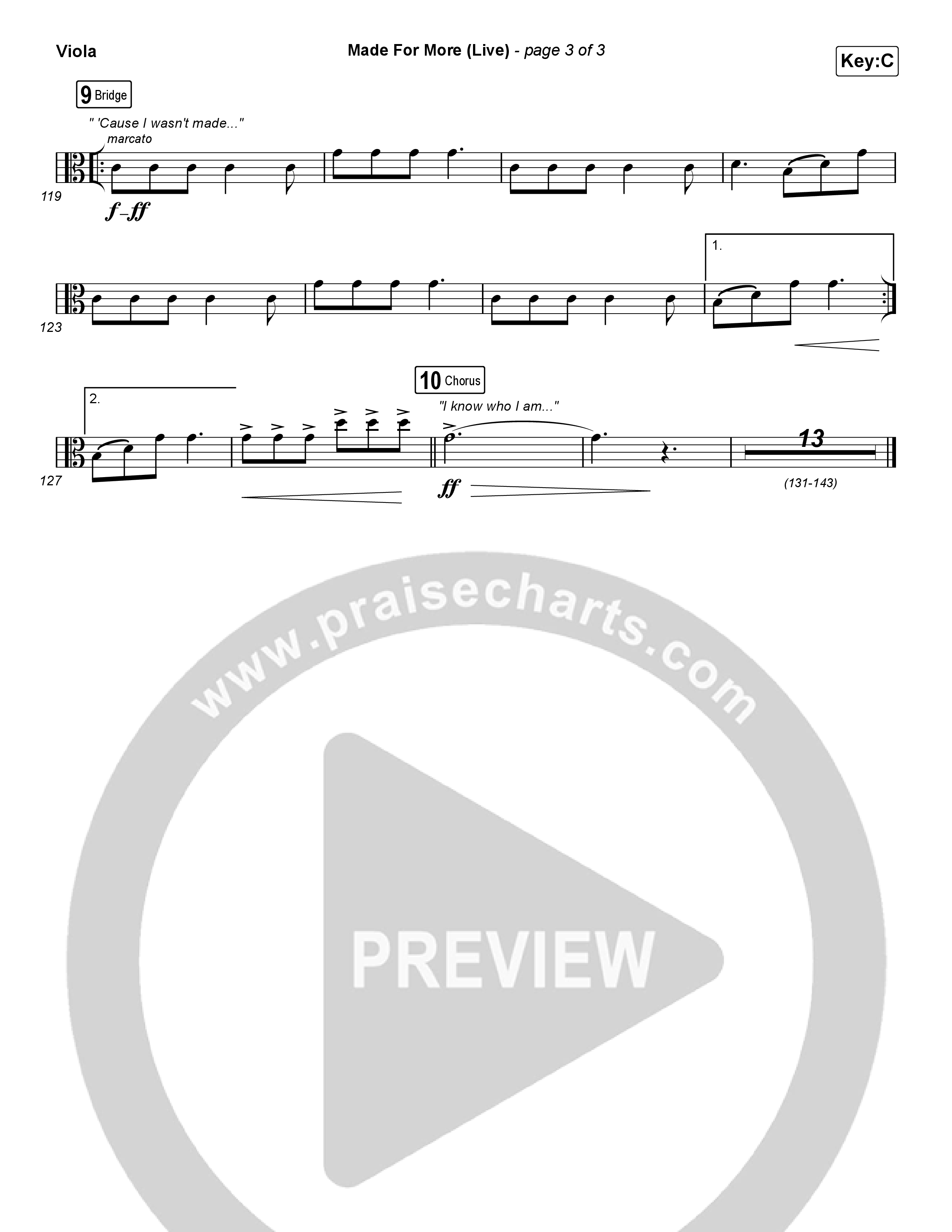 Made For More (Live) Viola (Josh Baldwin / Jenn Johnson)