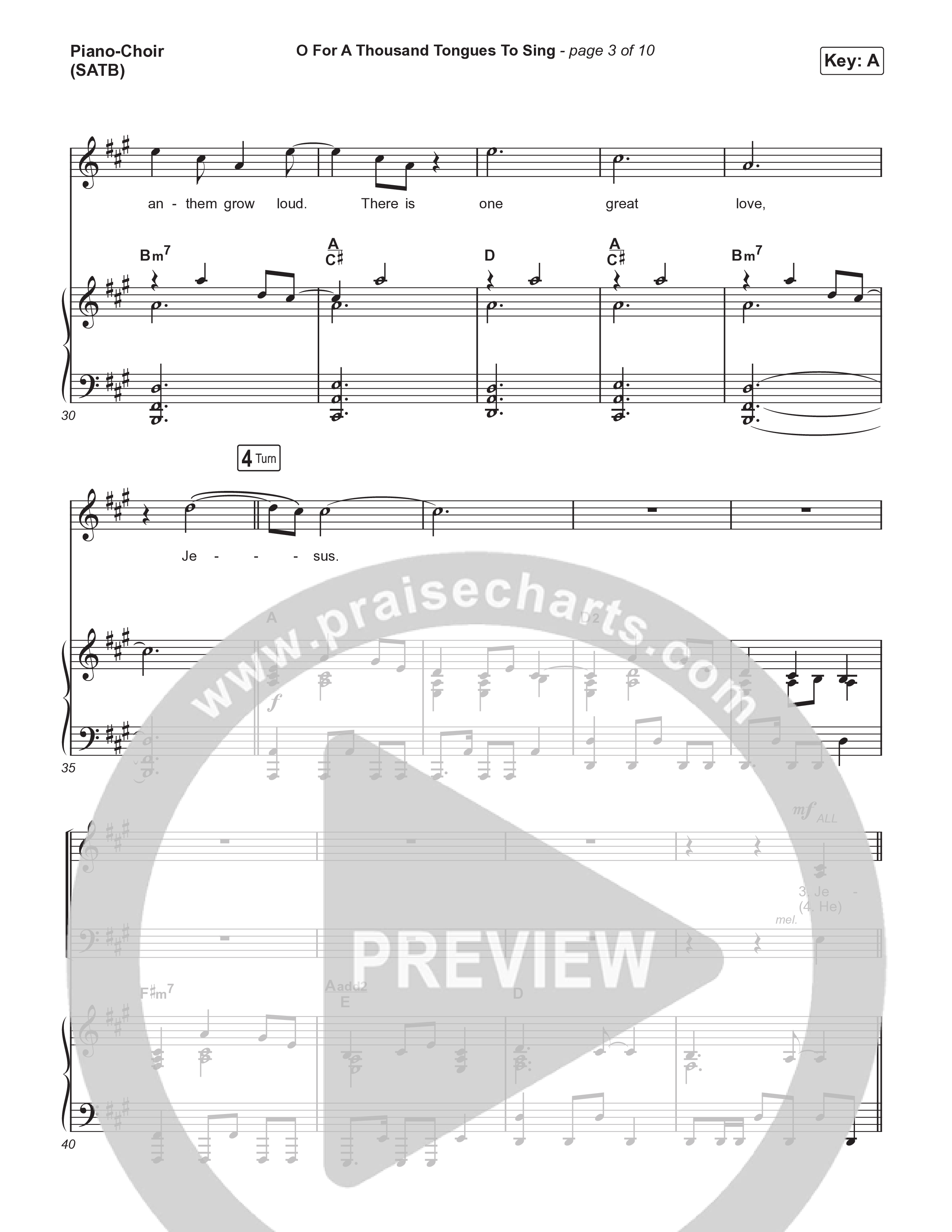 O For A Thousand Tongues To Sing Piano/Vocal (SATB) (The Worship Initiative)