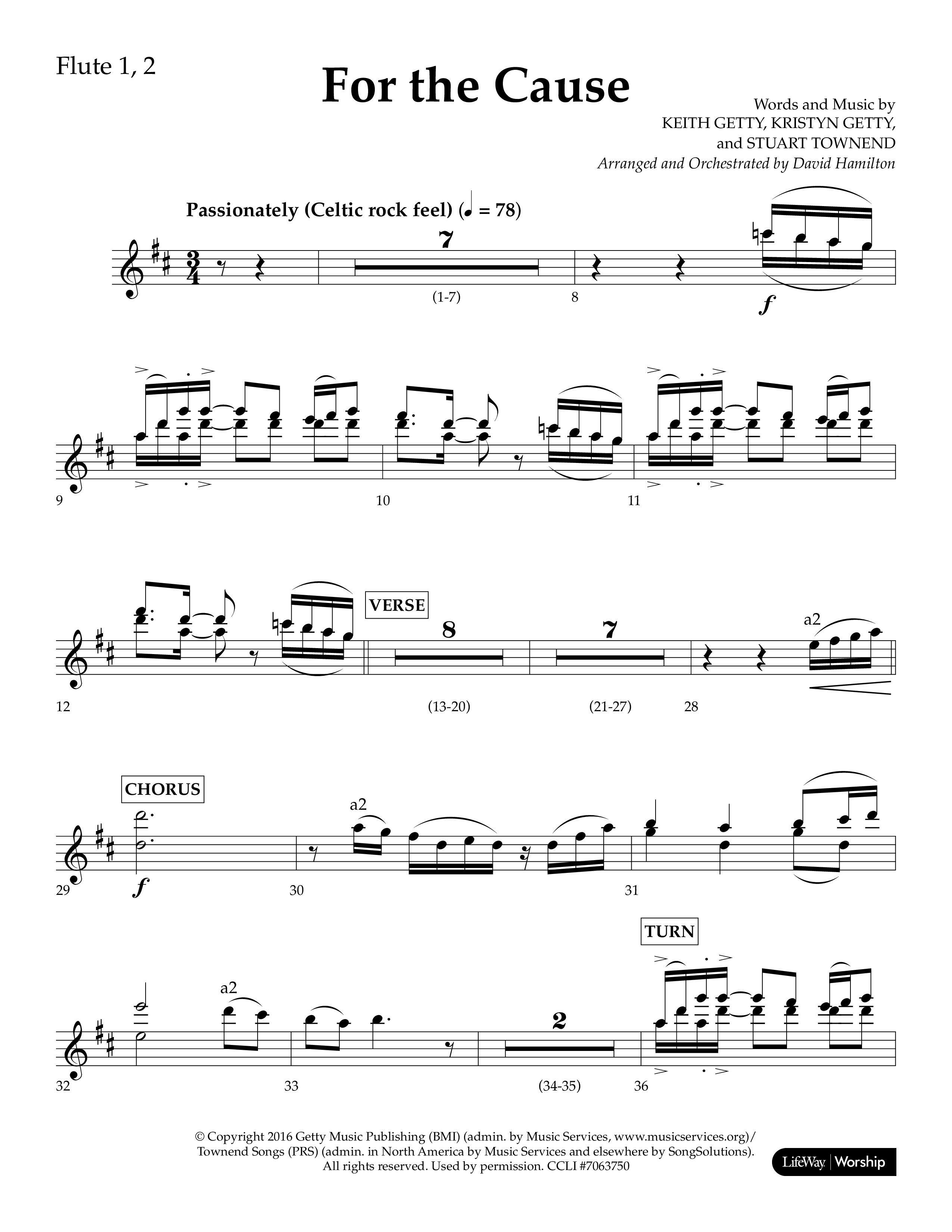 For The Cause (Choral Anthem SATB) Flute 1/2 (Lifeway Choral / Arr. David Hamilton)