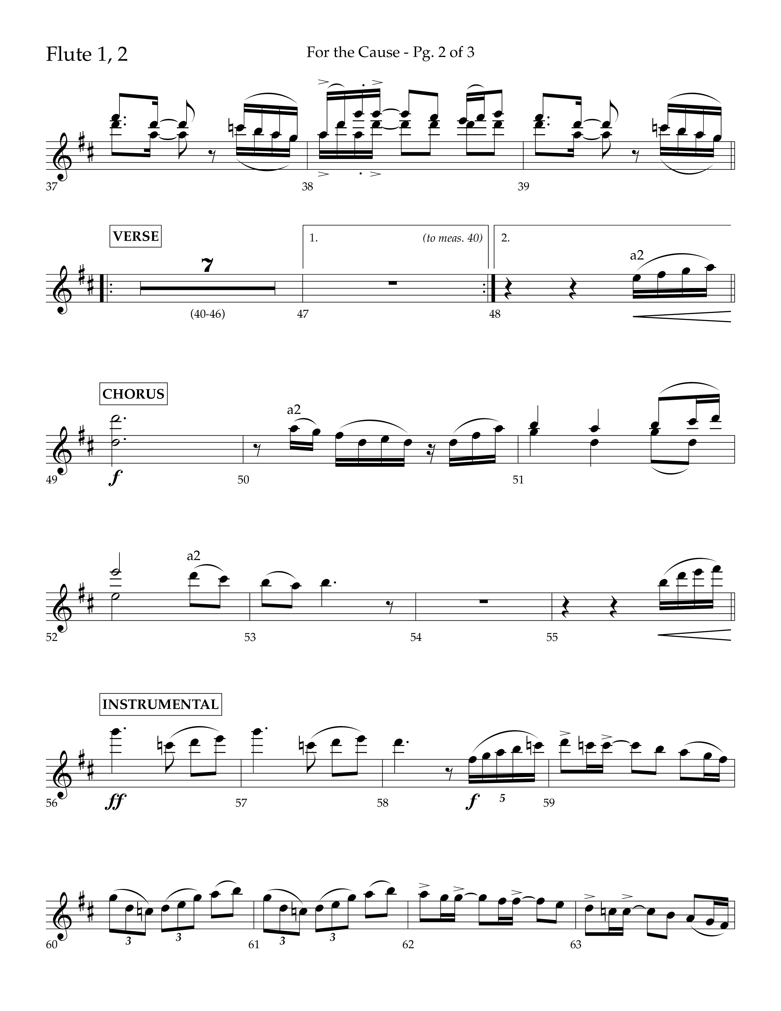 For The Cause (Choral Anthem SATB) Flute 1/2 (Lifeway Choral / Arr. David Hamilton)