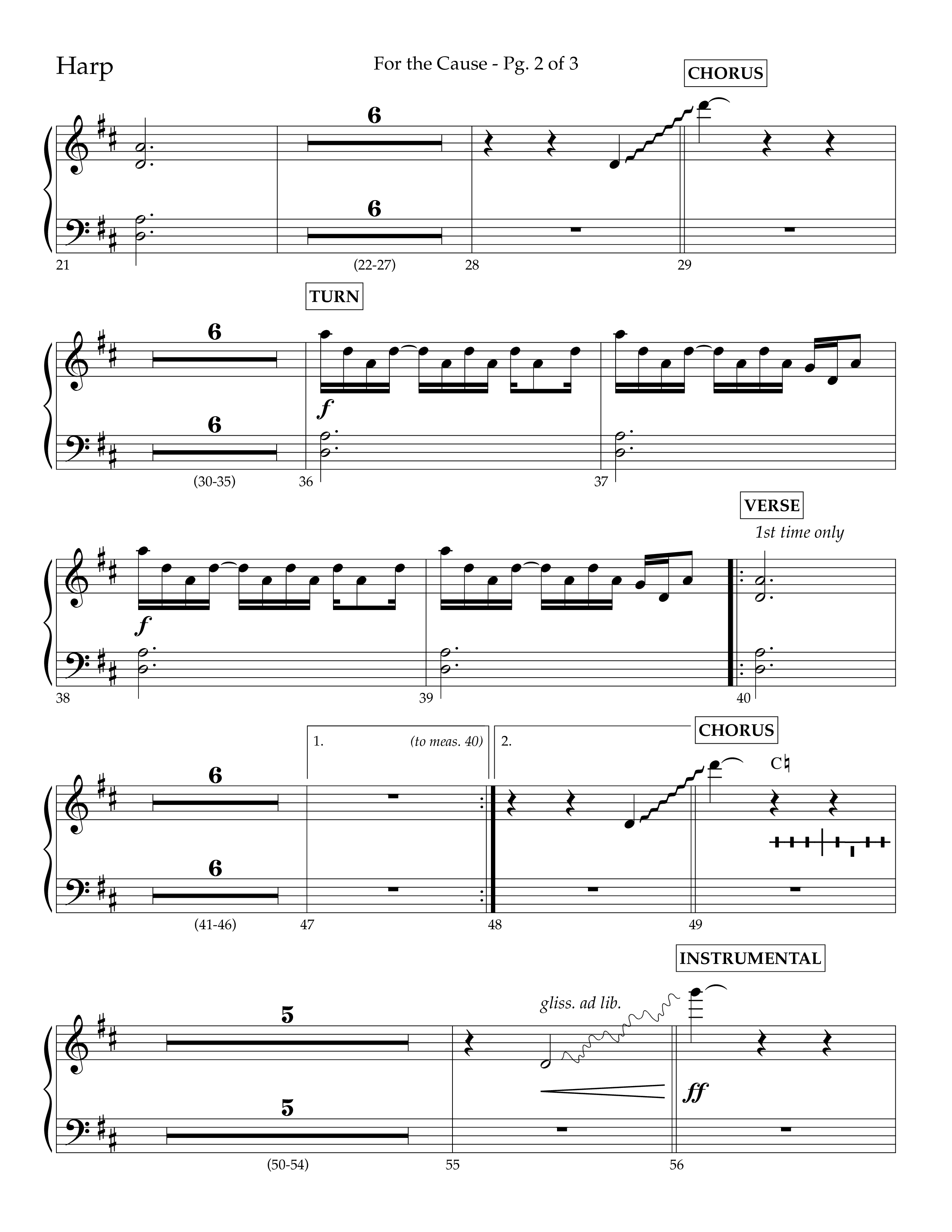 For The Cause (Choral Anthem SATB) Harp (Lifeway Choral / Arr. David Hamilton)