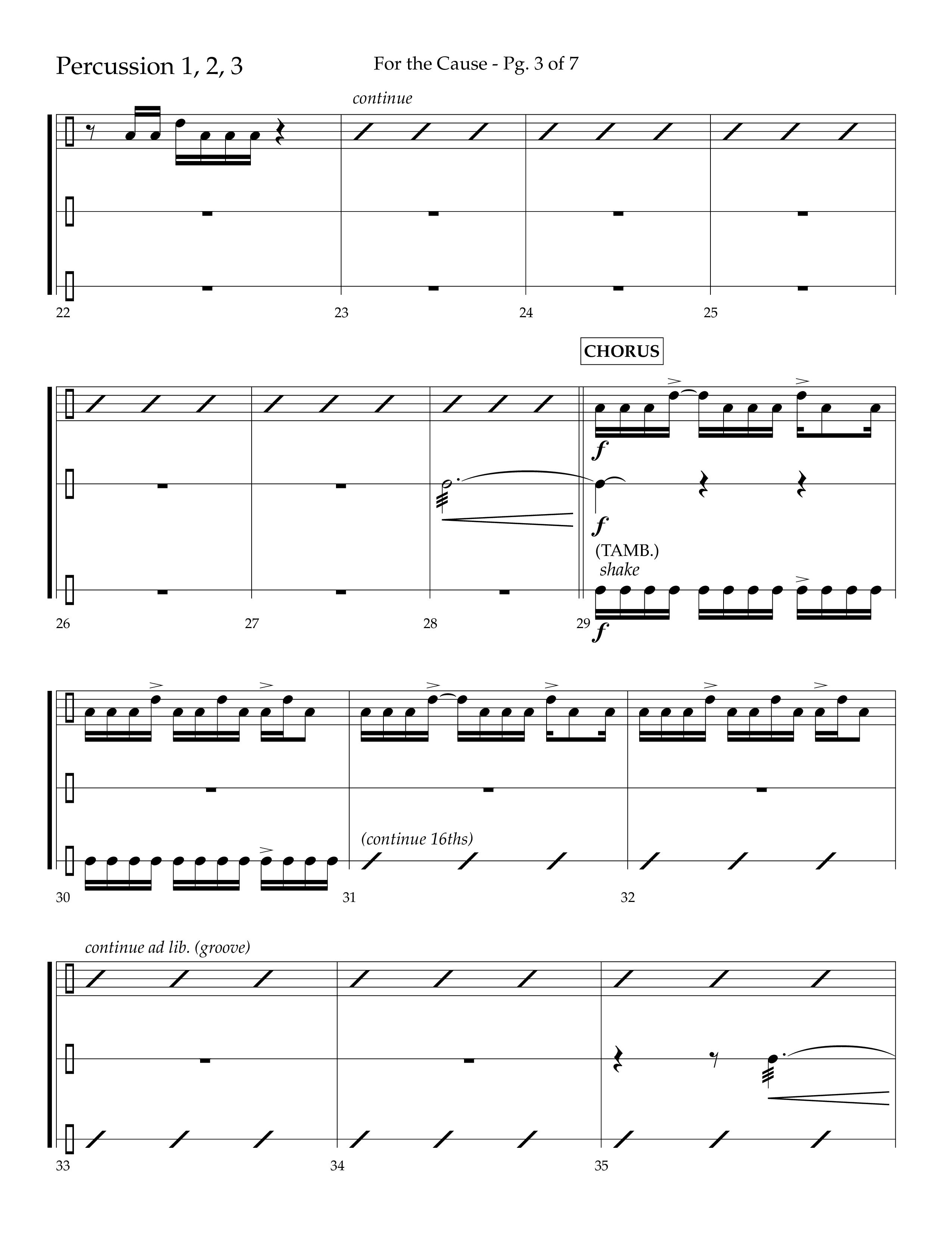 For The Cause (Choral Anthem SATB) Percussion (Lifeway Choral / Arr. David Hamilton)