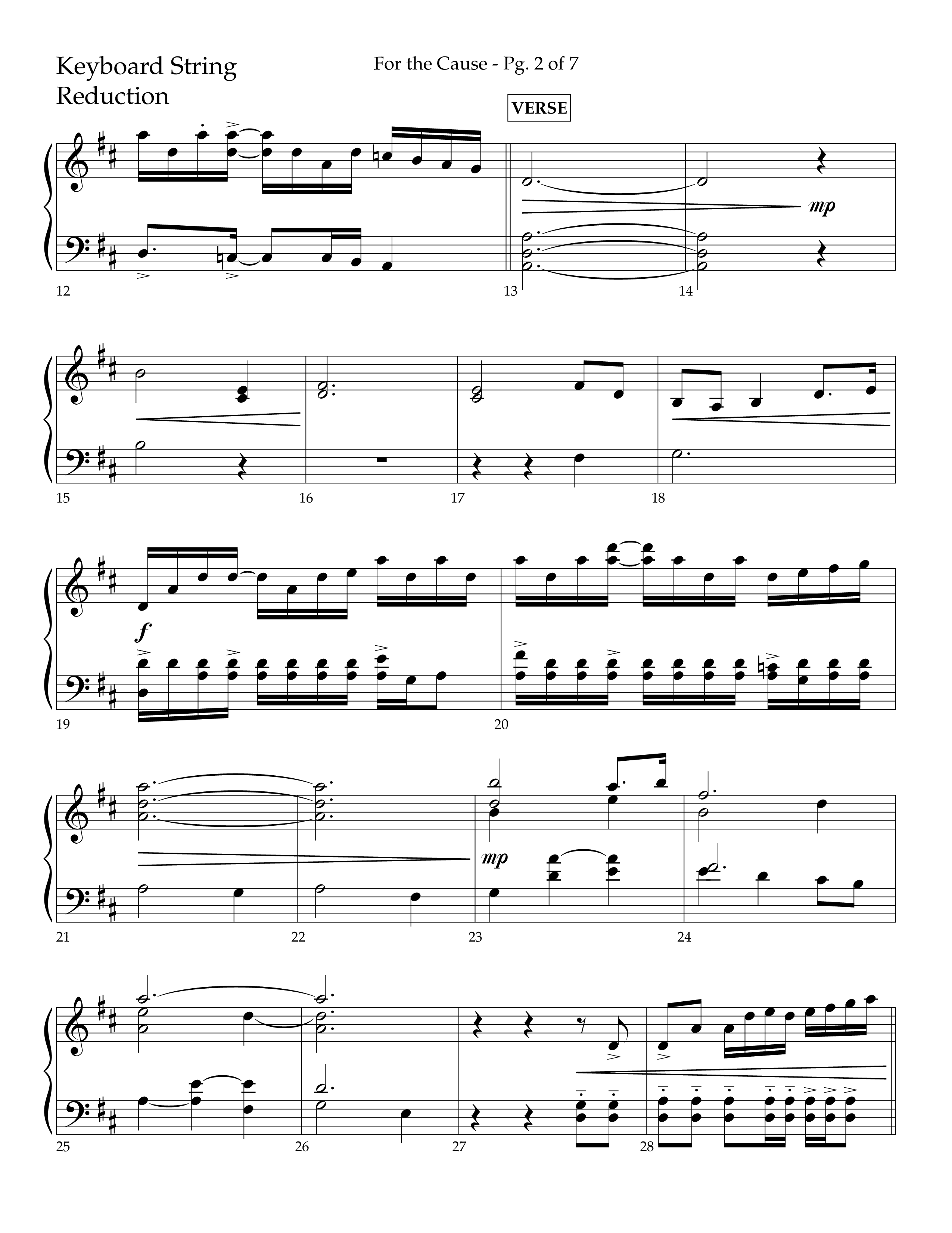For The Cause (Choral Anthem SATB) String Reduction (Lifeway Choral / Arr. David Hamilton)