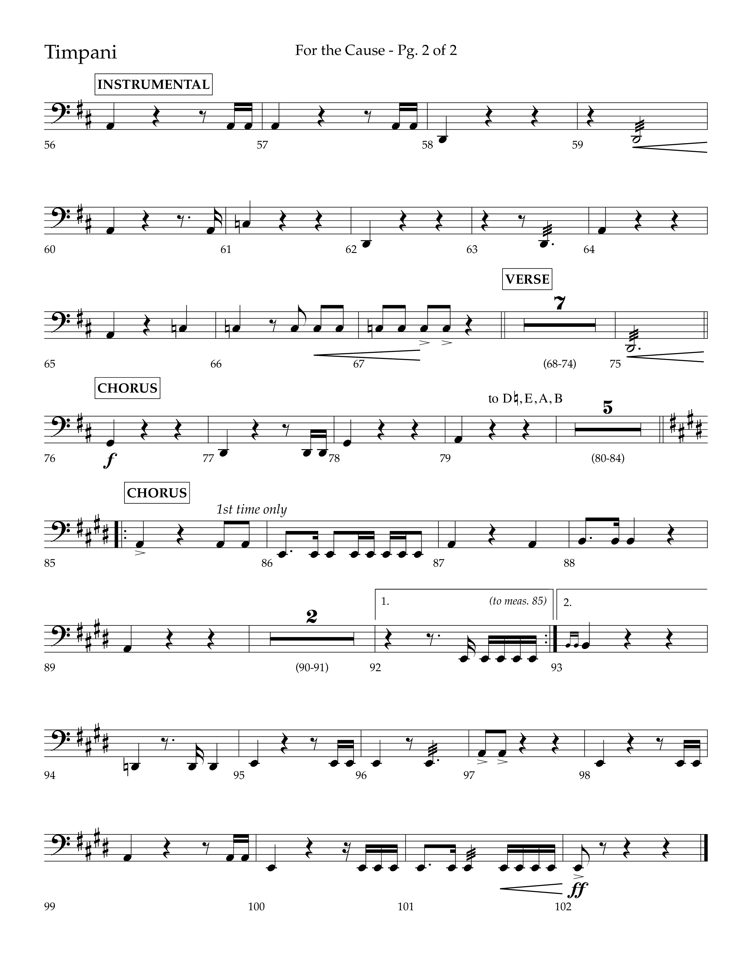 For The Cause (Choral Anthem SATB) Timpani (Lifeway Choral / Arr. David Hamilton)