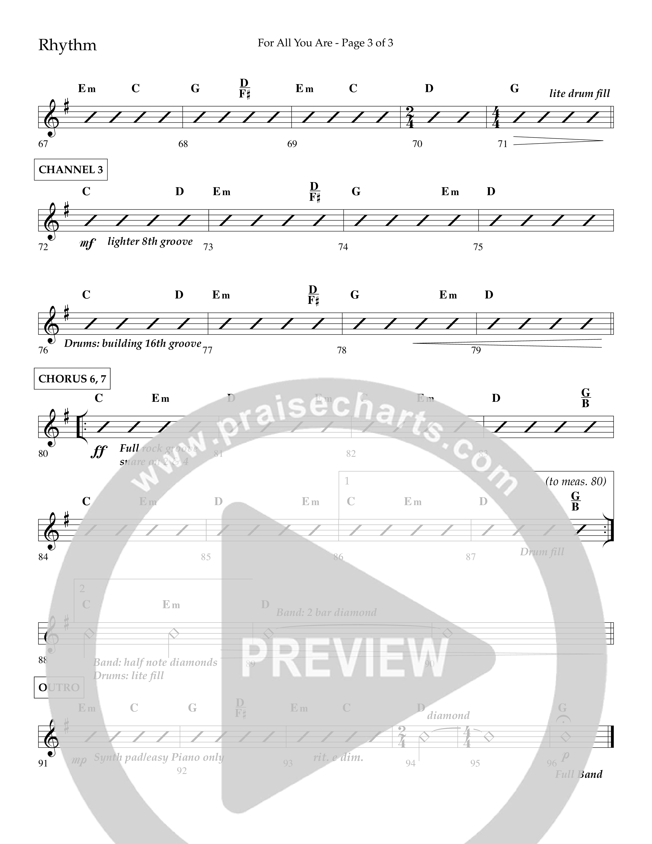 For All You Are (Choral Anthem SATB) Lead Melody & Rhythm (Lifeway Choral / Arr. Craig Adams)