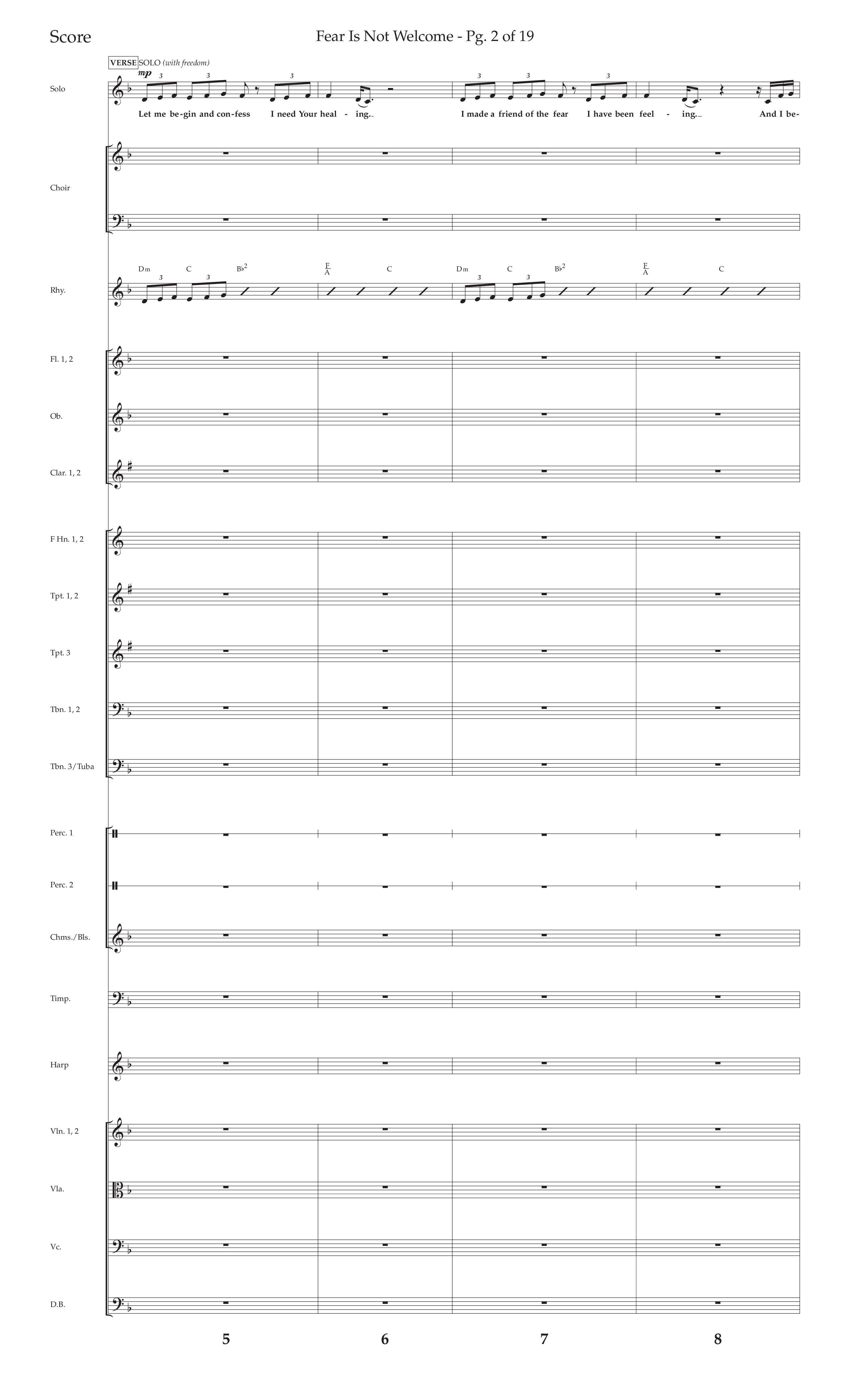 Fear Is Not Welcome (Choral Anthem SATB) Conductor's Score (Lifeway Choral / Arr. Cliff Duren)