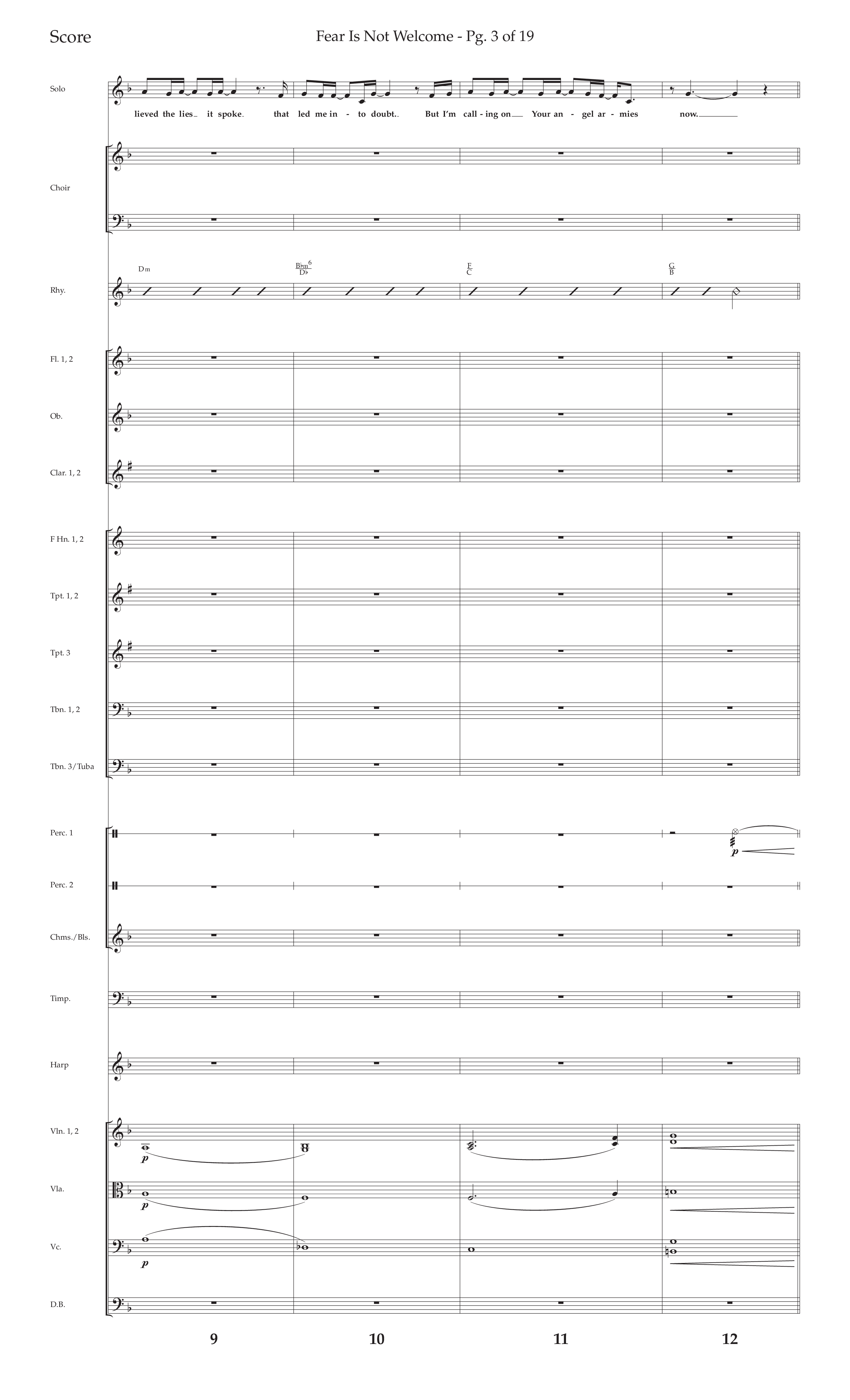 Fear Is Not Welcome (Choral Anthem SATB) Conductor's Score (Lifeway Choral / Arr. Cliff Duren)