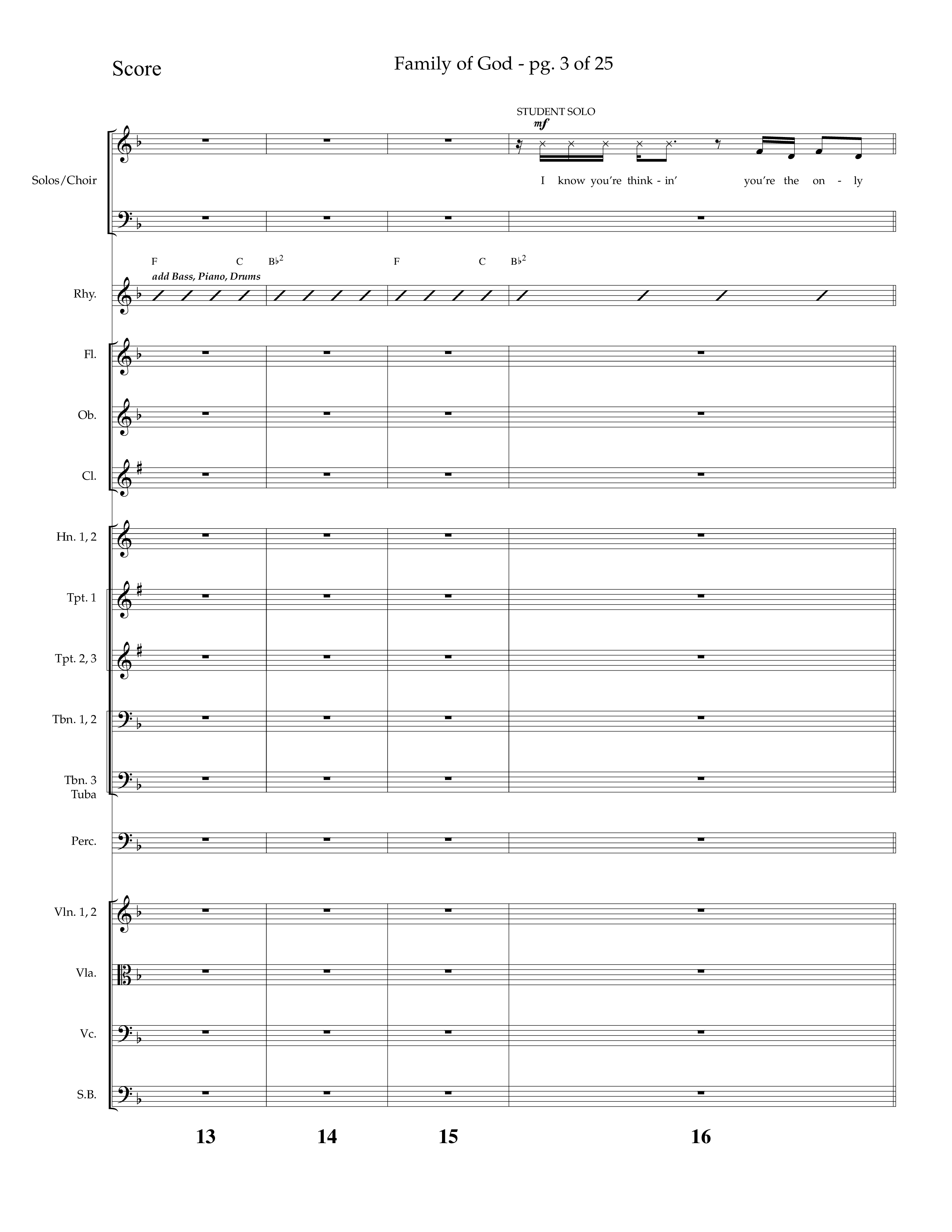 Family Of God (Choral Anthem SATB) Orchestration (Lifeway Choral / Arr. Craig Adams)