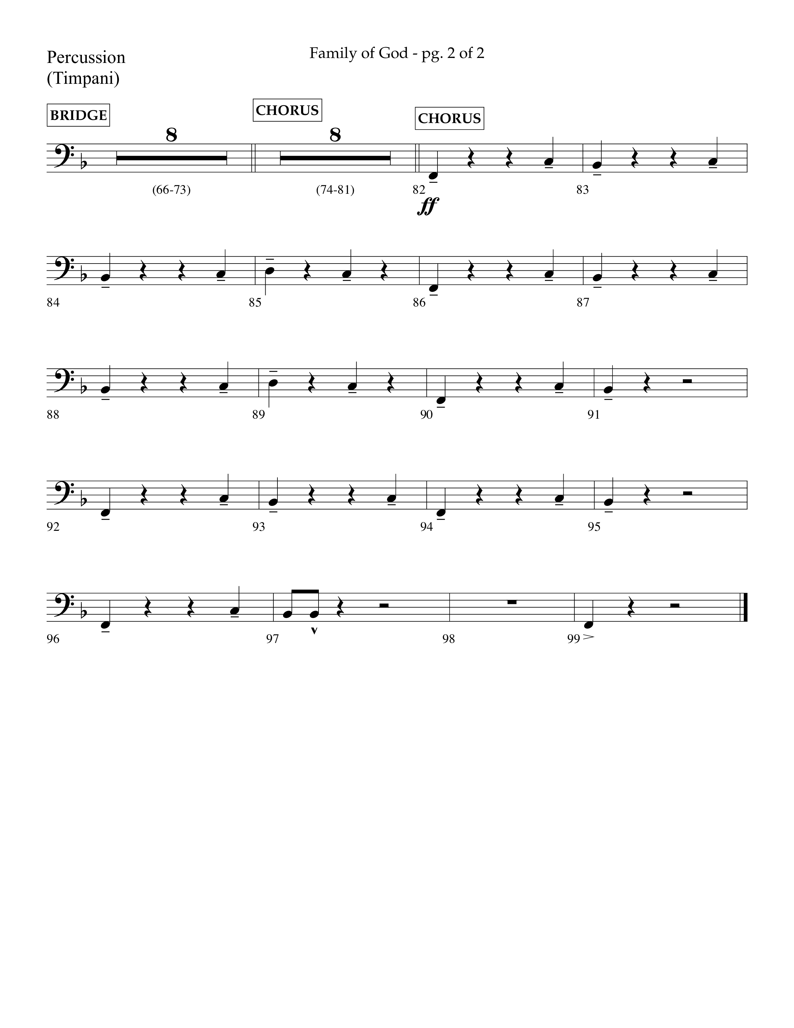 Family Of God (Choral Anthem SATB) Percussion (Lifeway Choral / Arr. Craig Adams)