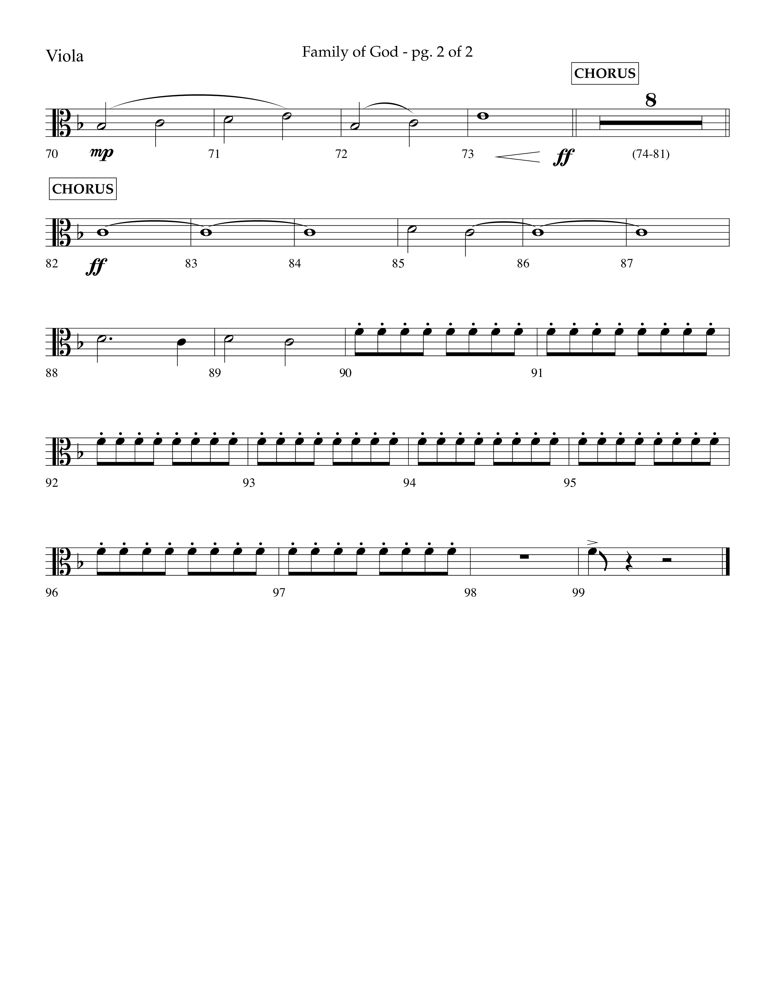 Family Of God (Choral Anthem SATB) Viola (Lifeway Choral / Arr. Craig Adams)