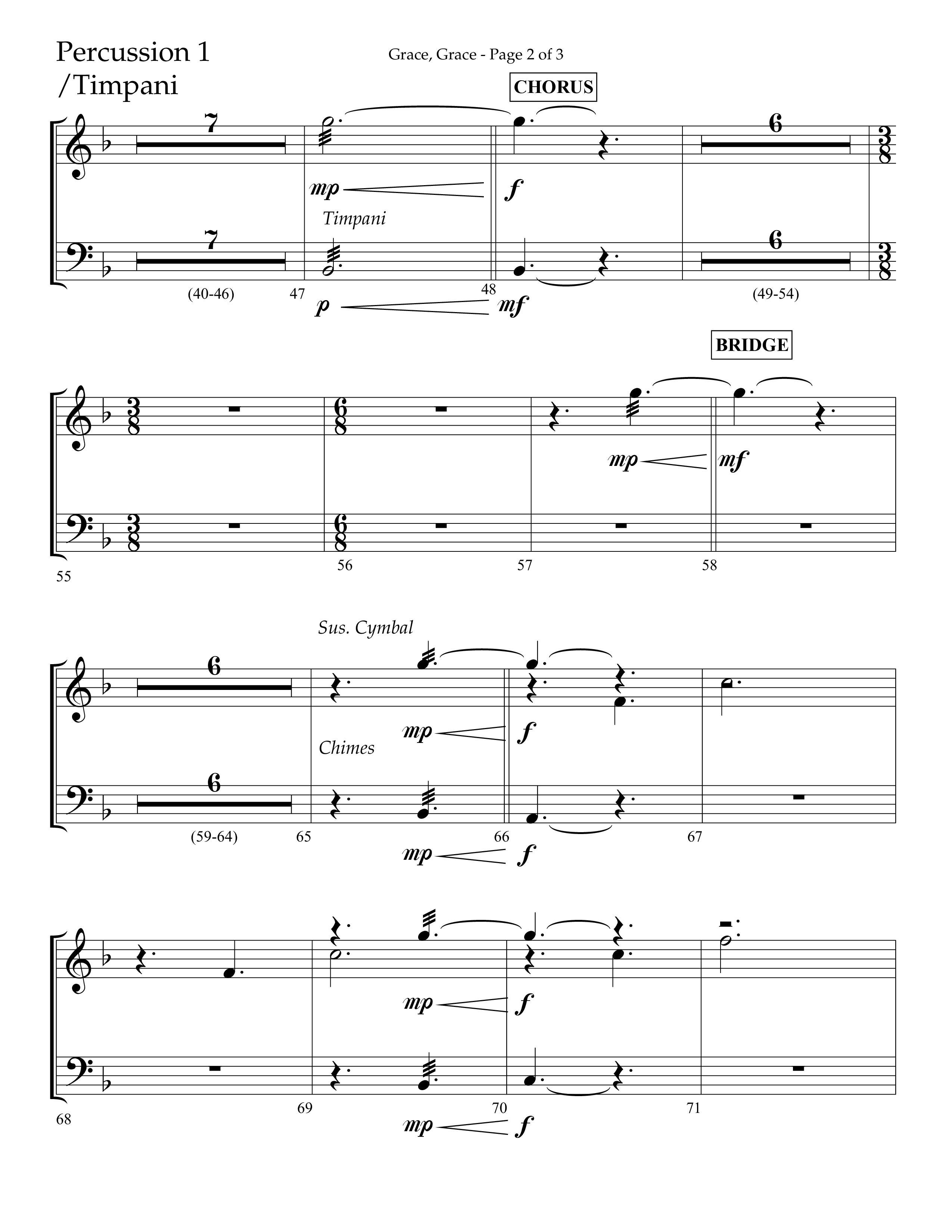 Grace Grace (Choral Anthem SATB) Percussion (Lifeway Choral / Arr. John Bolin / Arr. Don Koch / Arr. Eric Belvin / Orch. Daniel Semsen)