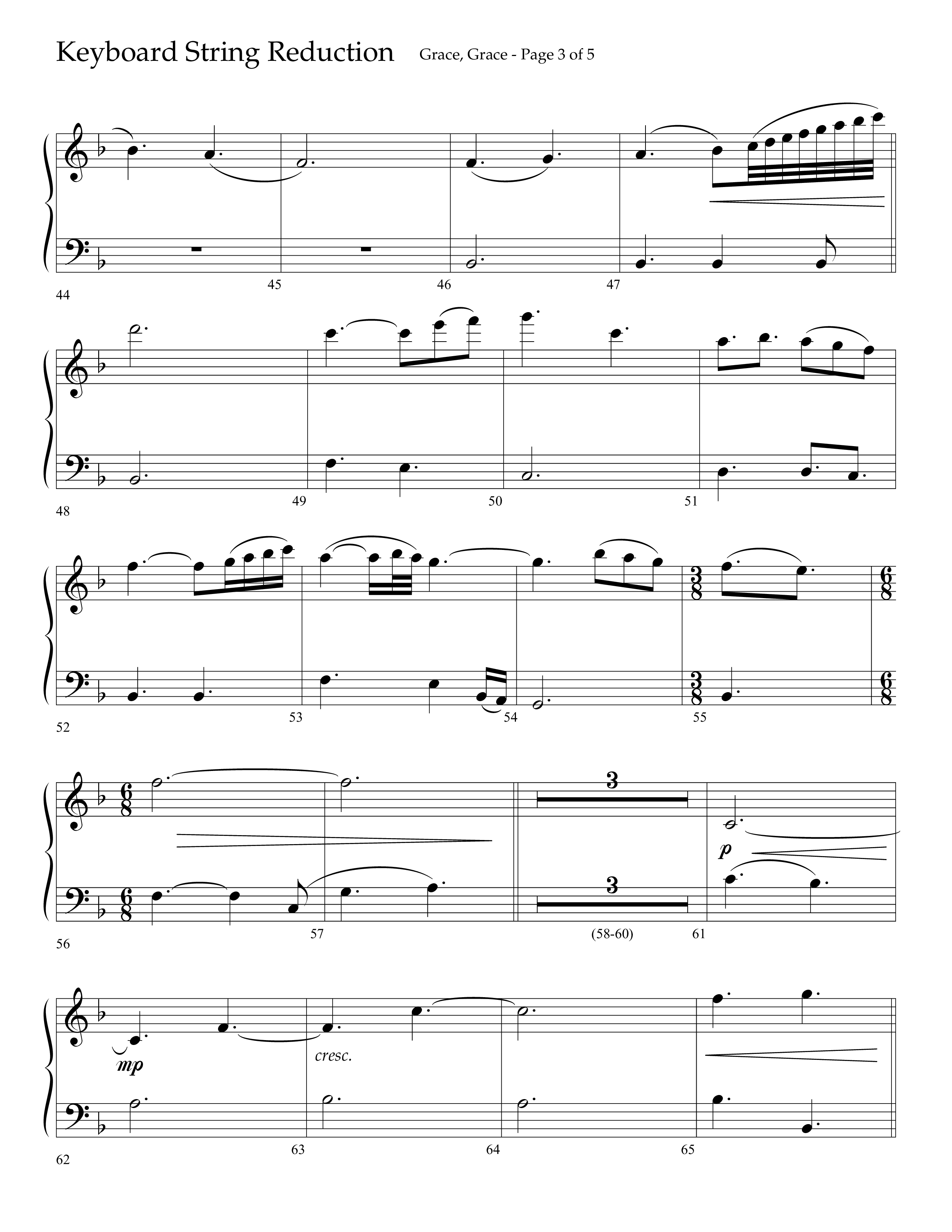 Grace Grace (Choral Anthem SATB) String Reduction (Lifeway Choral / Arr. John Bolin / Arr. Don Koch / Arr. Eric Belvin / Orch. Daniel Semsen)
