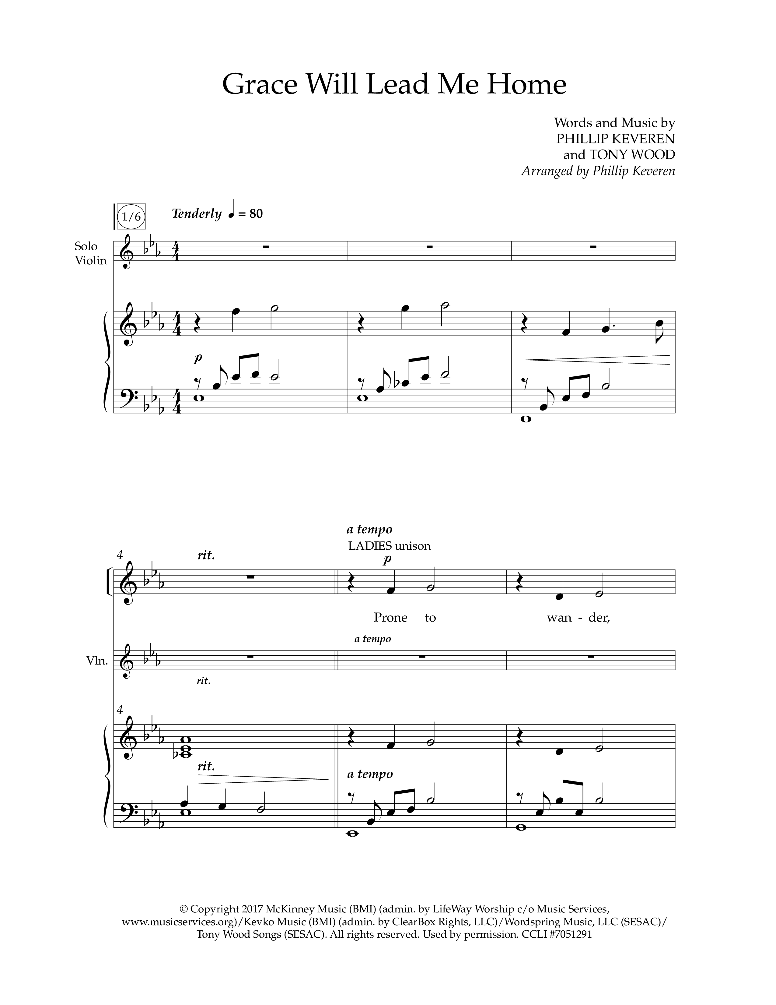 Grace Will Lead Me Home (Choral Anthem SATB) Anthem (SATB/Piano) (Lifeway Choral / Arr. Phillip Keveren)