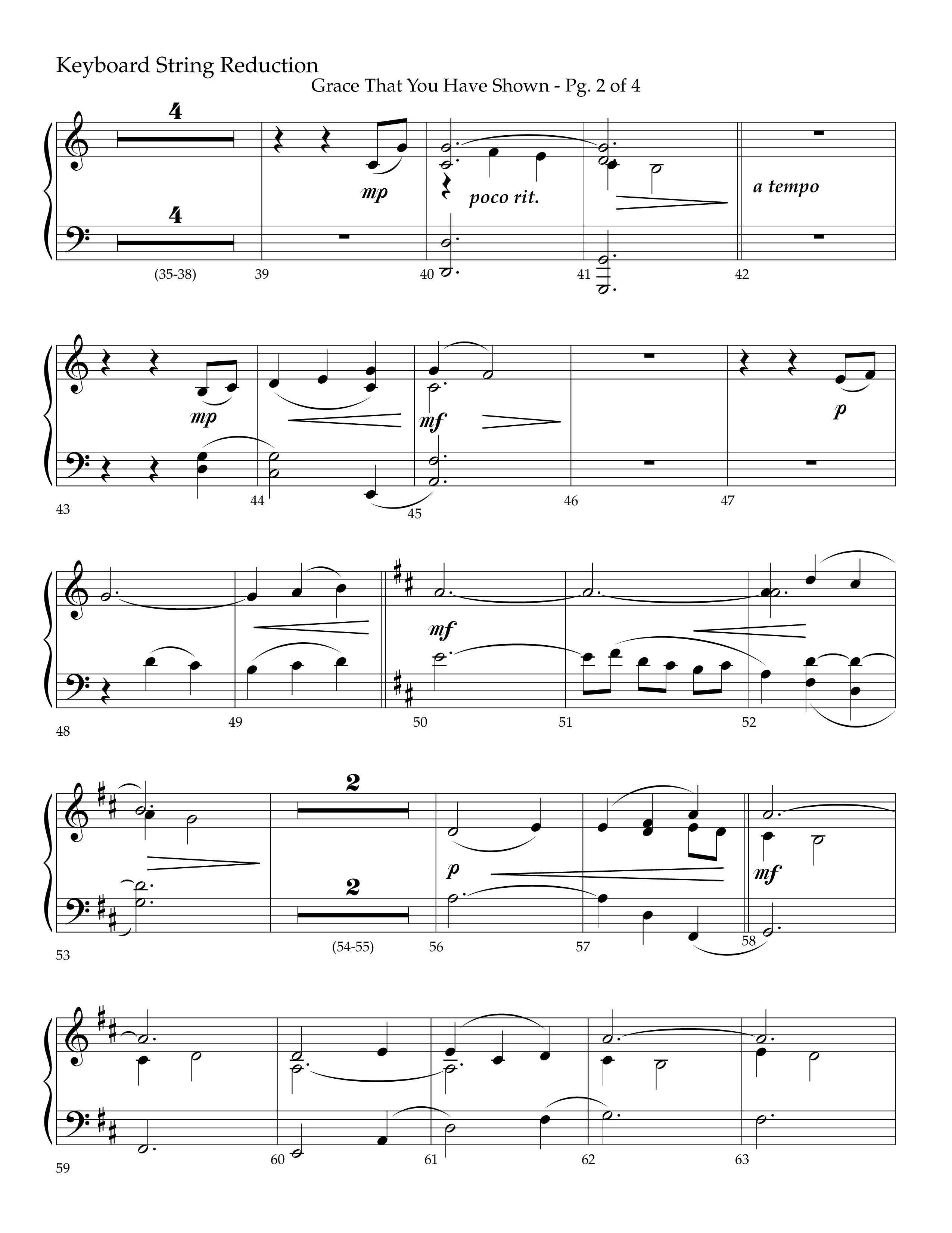 Grace That You Have Shown (Choral Anthem SATB) String Reduction (Lifeway Choral / Arr. Phillip Keveren / Orch. Danny Mitchell)