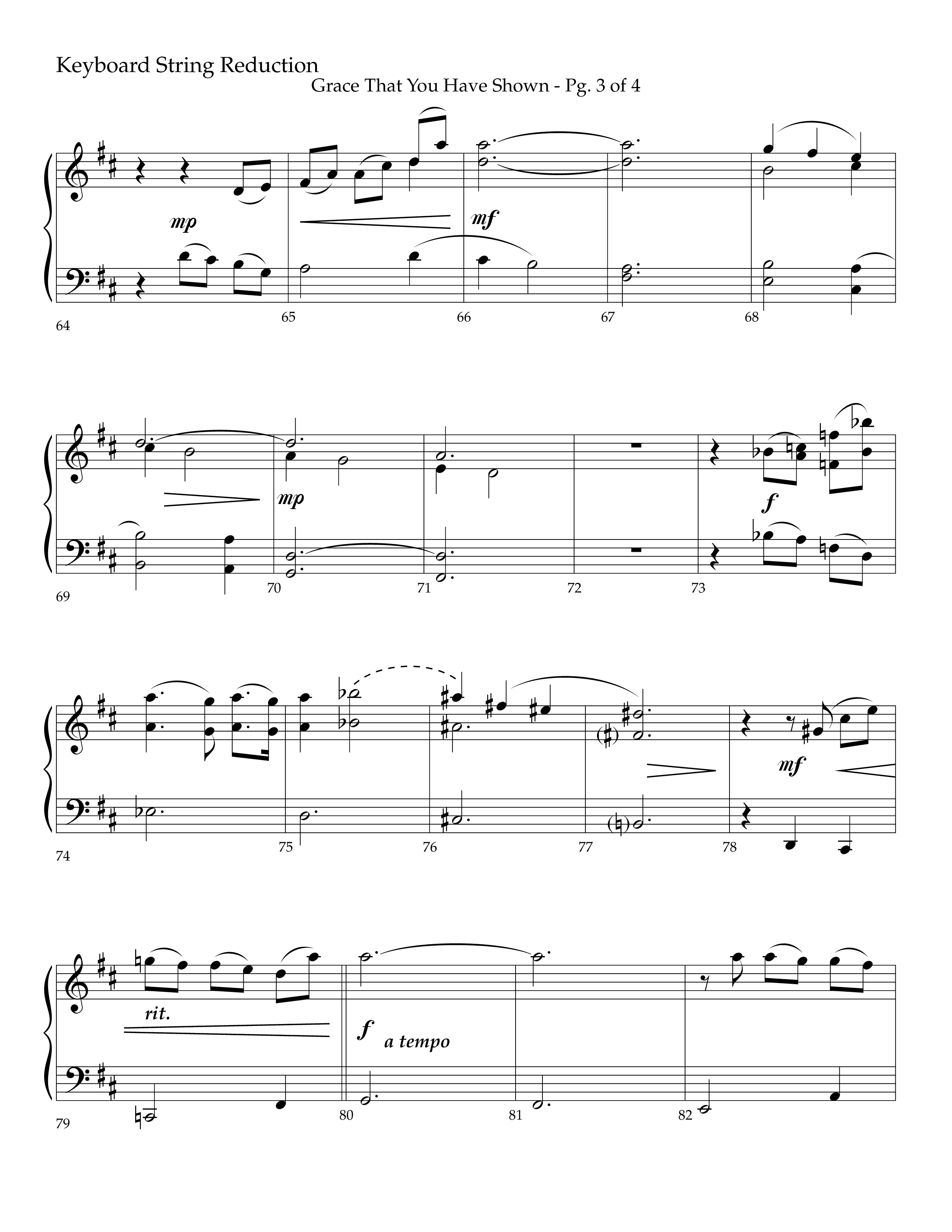 Grace That You Have Shown (Choral Anthem SATB) String Reduction (Lifeway Choral / Arr. Phillip Keveren / Orch. Danny Mitchell)