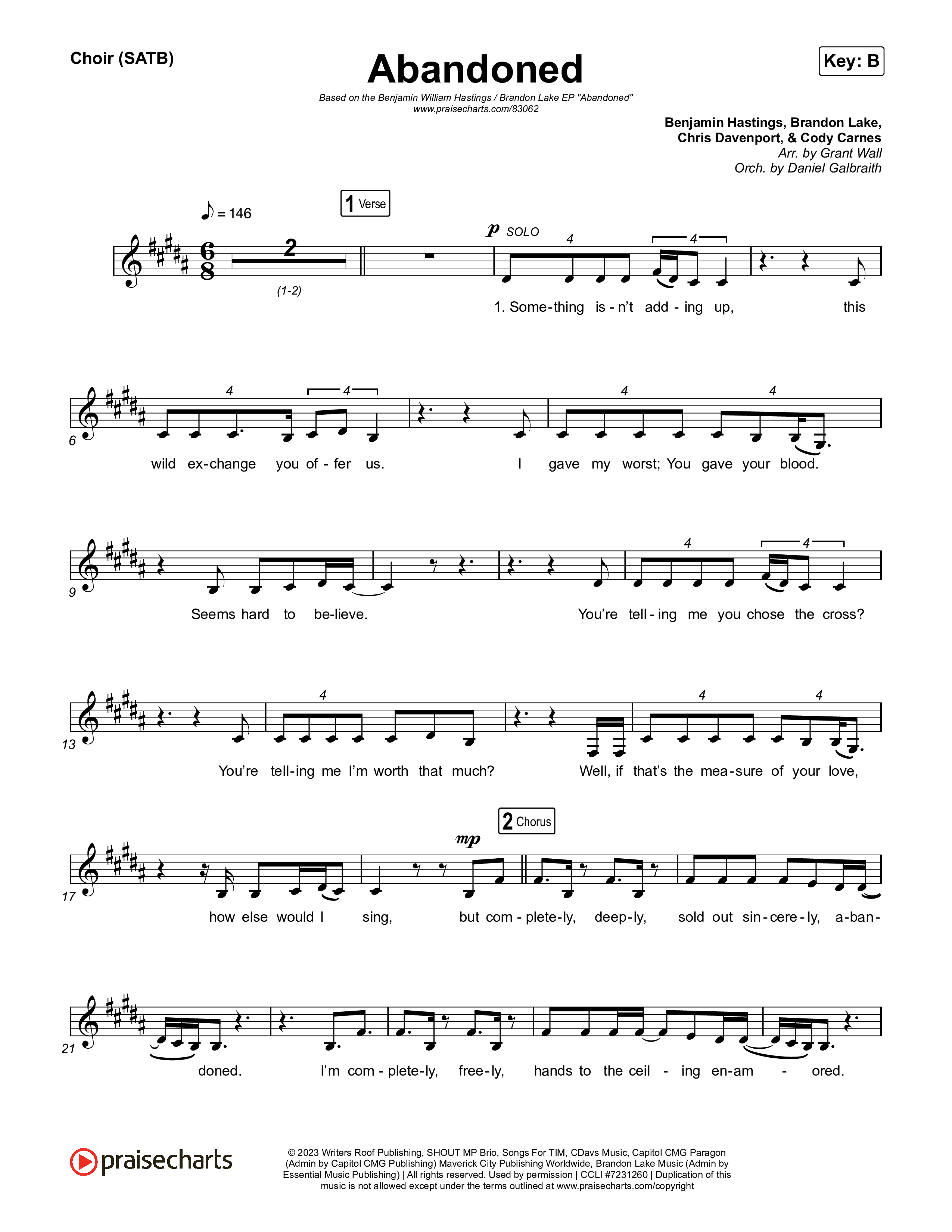 Abandoned Choir Sheet (SATB) (Benjamin William Hastings)
