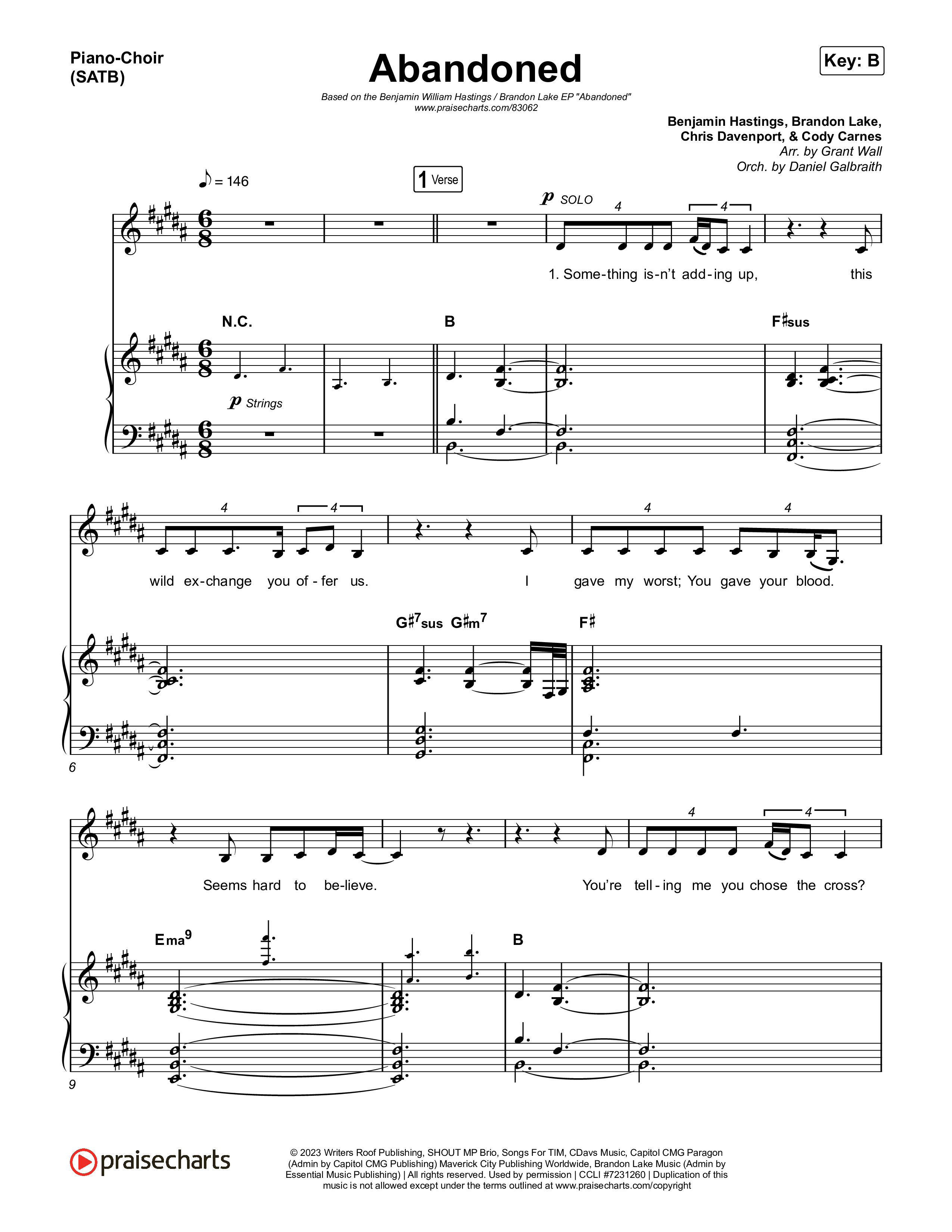 Abandoned Piano/Vocal (SATB) (Benjamin William Hastings)