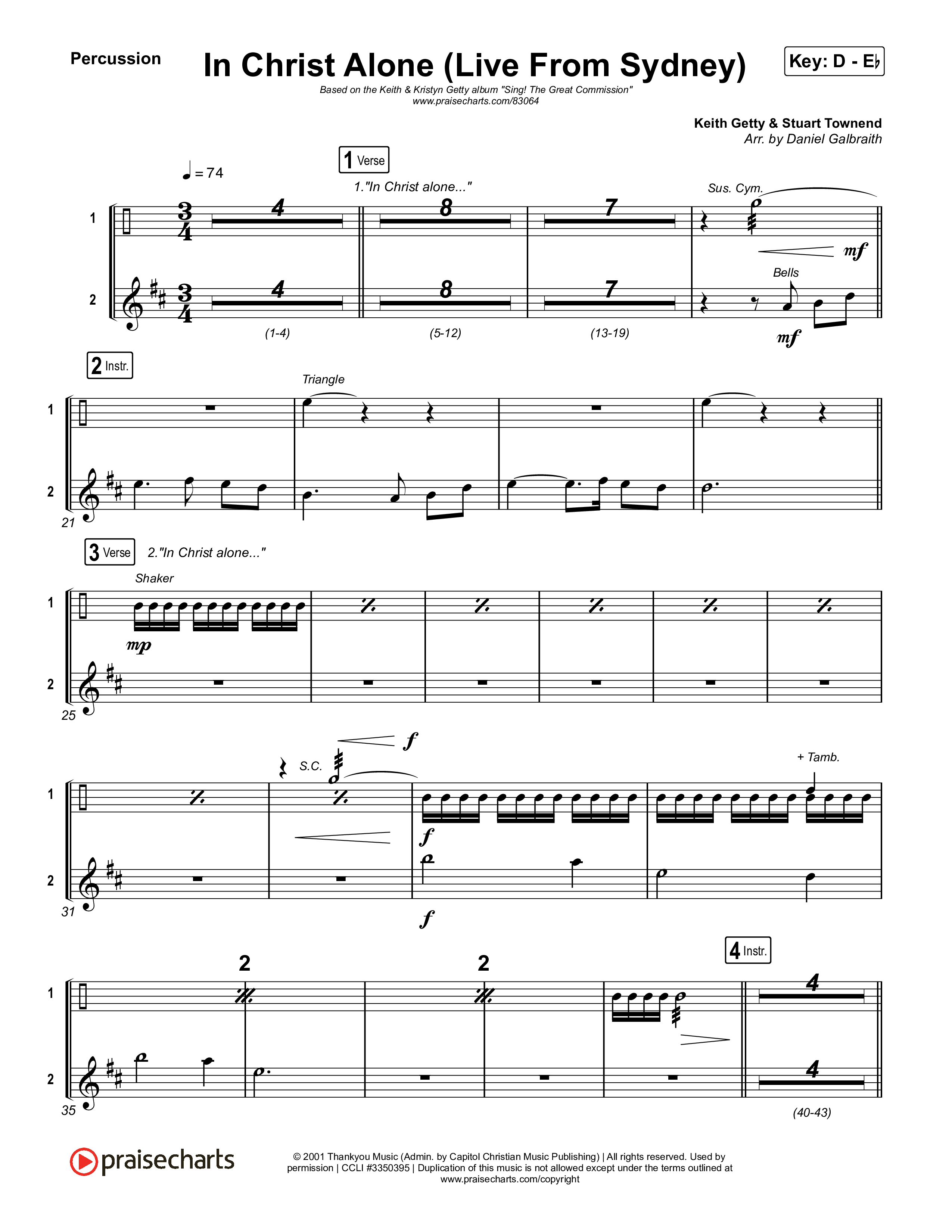 In Christ Alone (Live From Sydney) Percussion (Keith & Kristyn Getty / CityAlight)