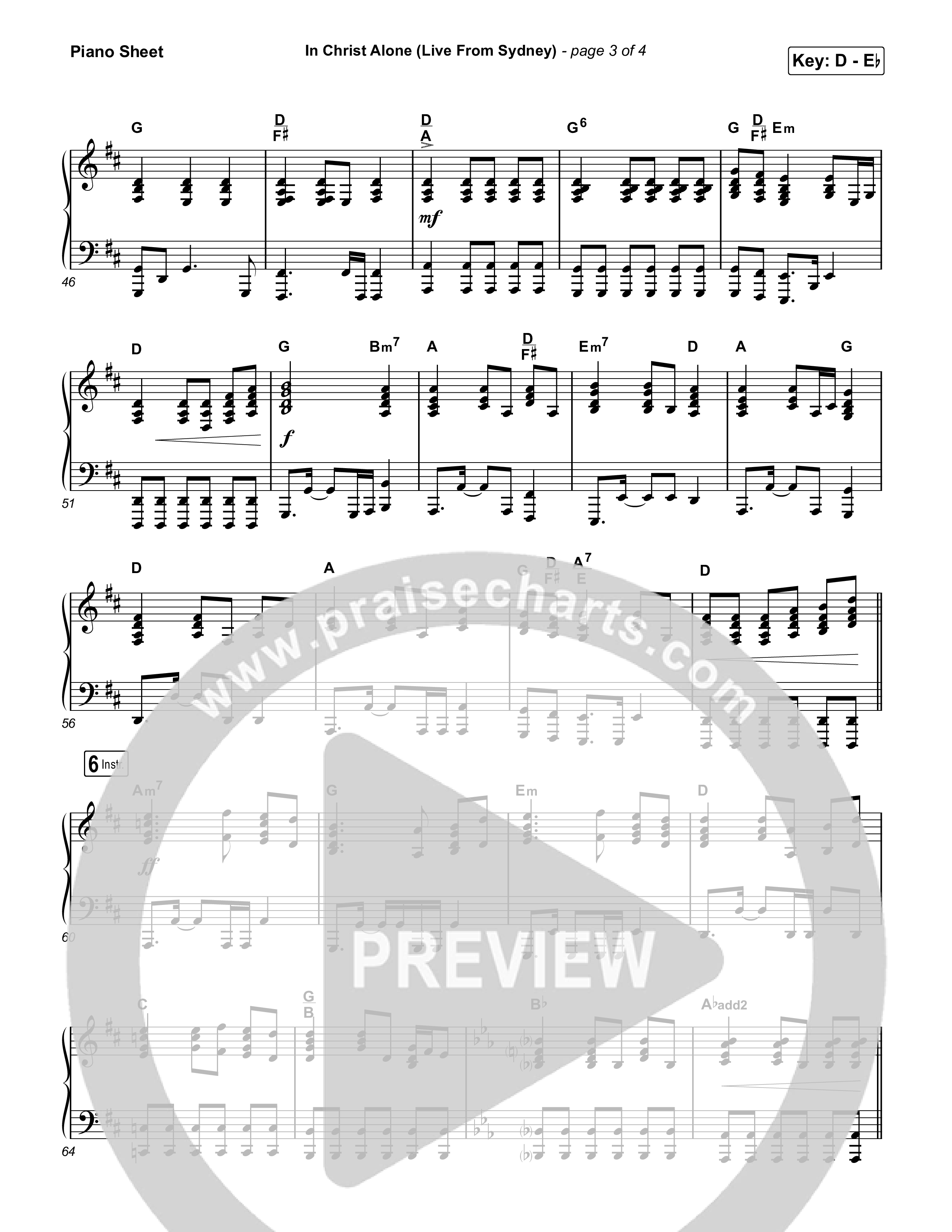 In Christ Alone (Live From Sydney) Piano Sheet (Keith & Kristyn Getty / CityAlight)