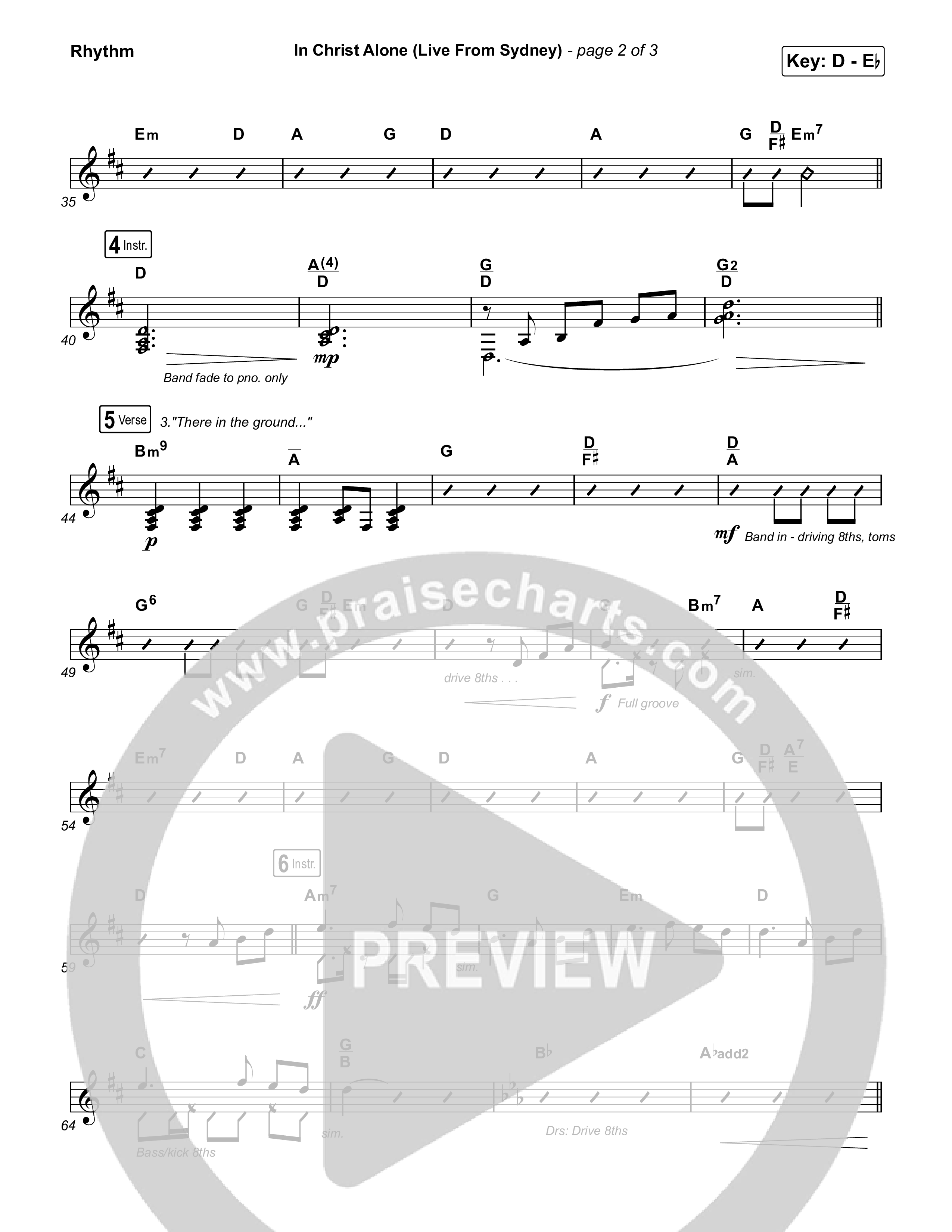 In Christ Alone (Live From Sydney) Rhythm Chart (Keith & Kristyn Getty / CityAlight)