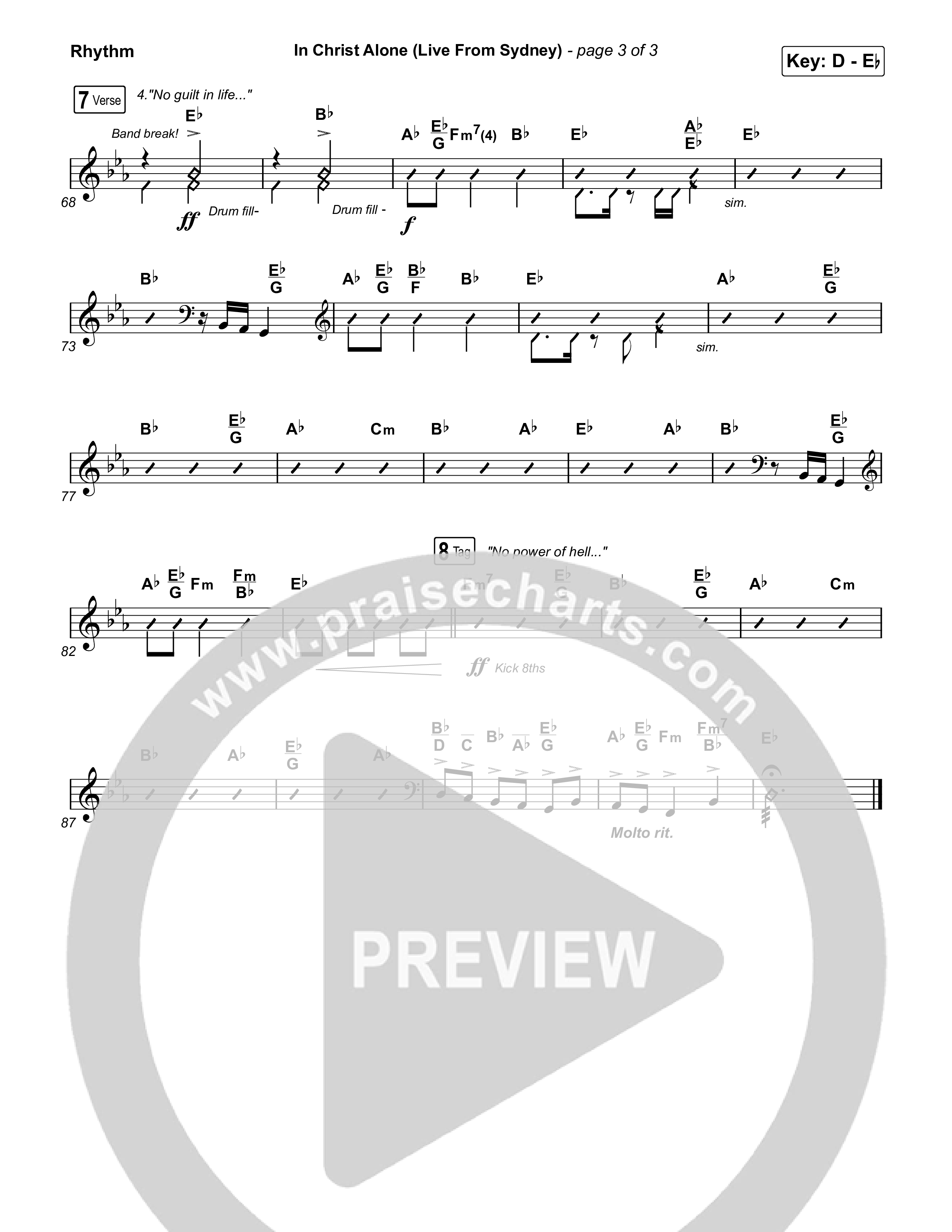 In Christ Alone (Live From Sydney) Rhythm Chart (Keith & Kristyn Getty / CityAlight)