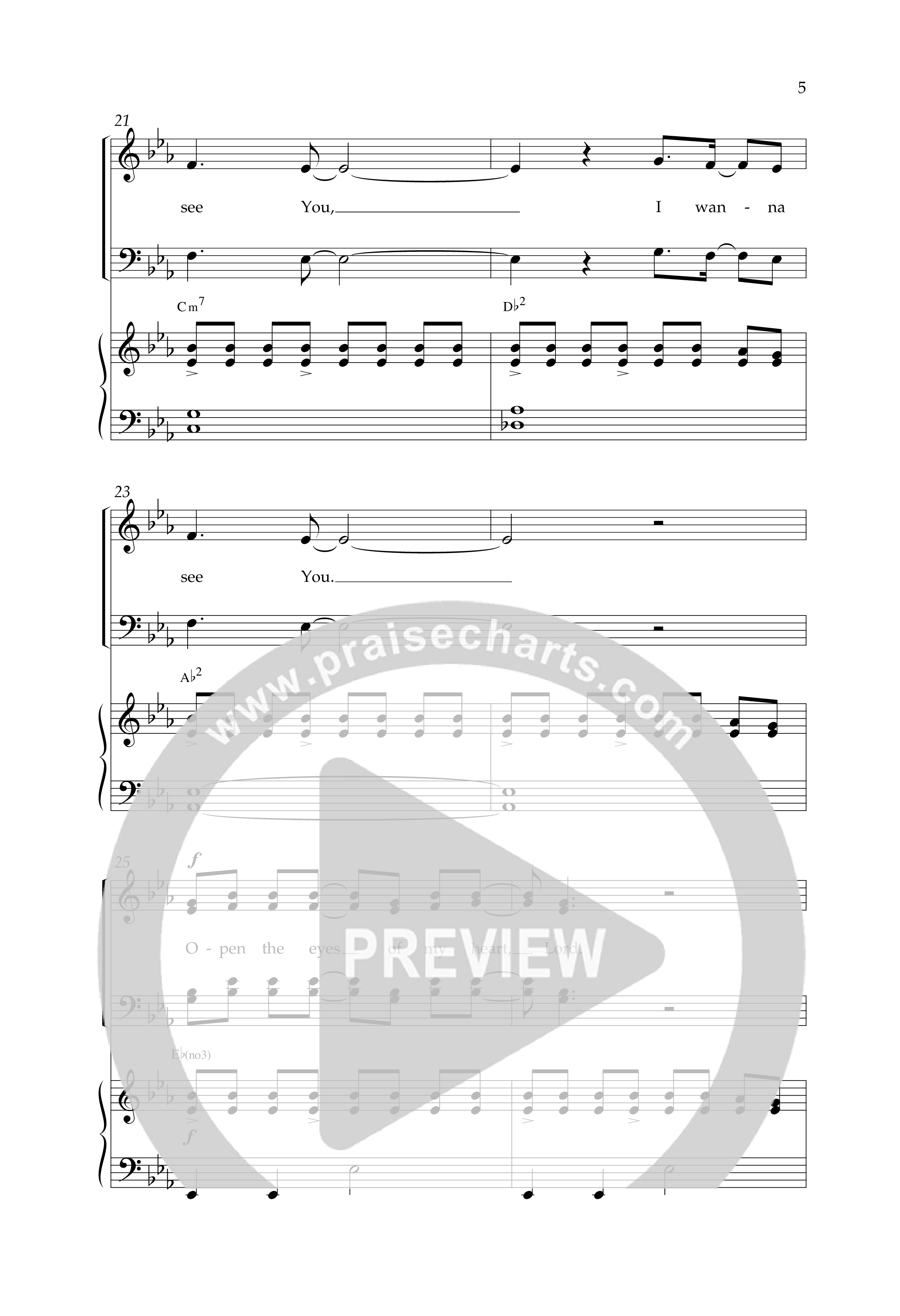 Open The Eyes Of My Heart (Choral Anthem SATB) Anthem (SATB/Piano) (Lifeway Choral / Arr. Cliff Duren)