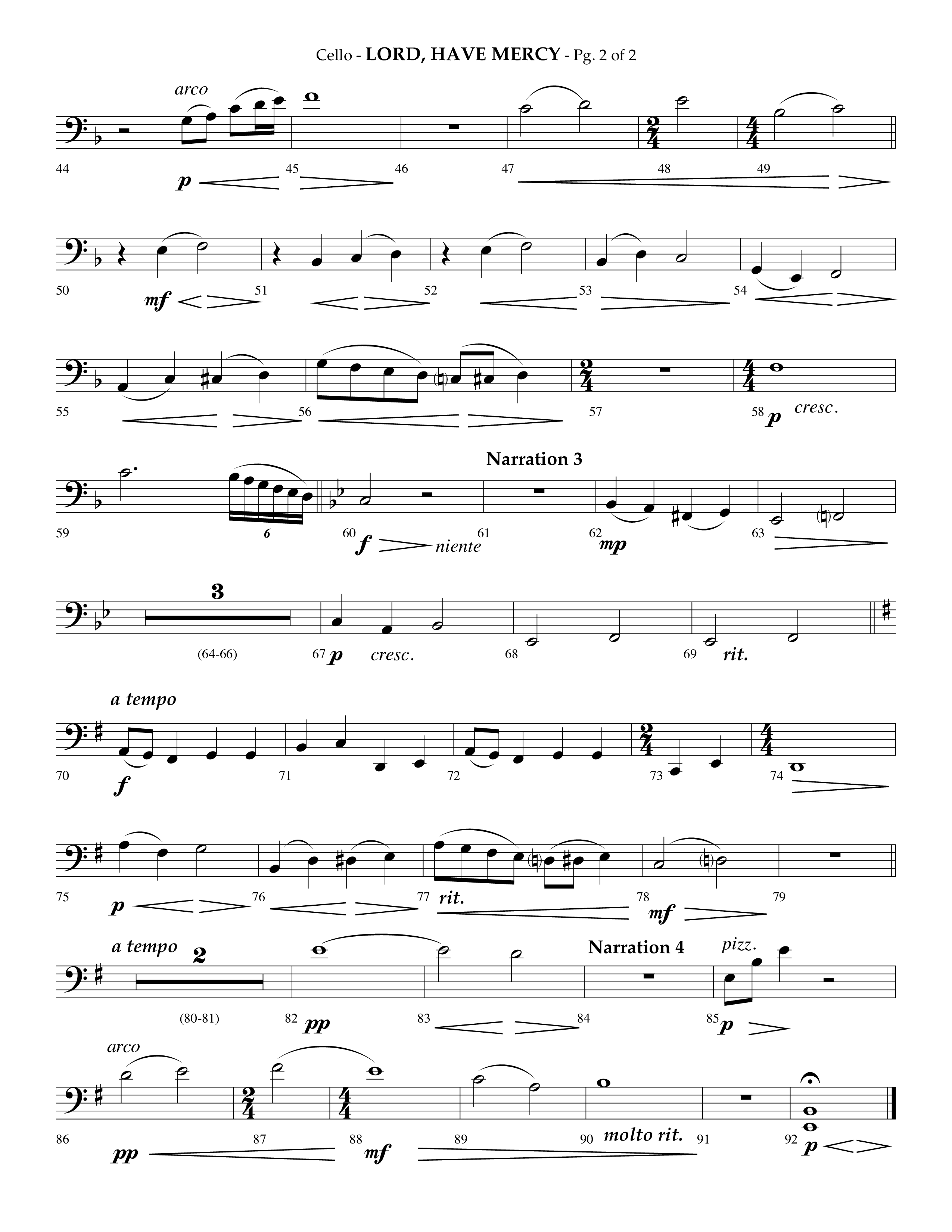 Lord Have Mercy (Choral Anthem SATB) Cello (Lifeway Choral / Arr. Phillip Keveren)
