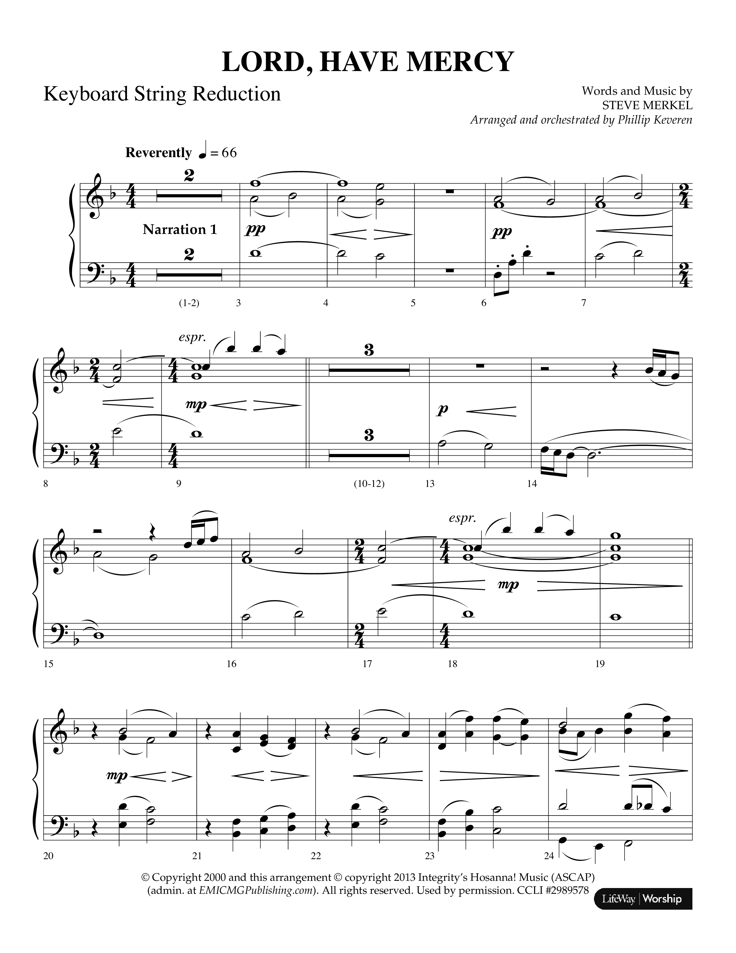 Lord Have Mercy (Choral Anthem SATB) String Reduction (Lifeway Choral / Arr. Phillip Keveren)