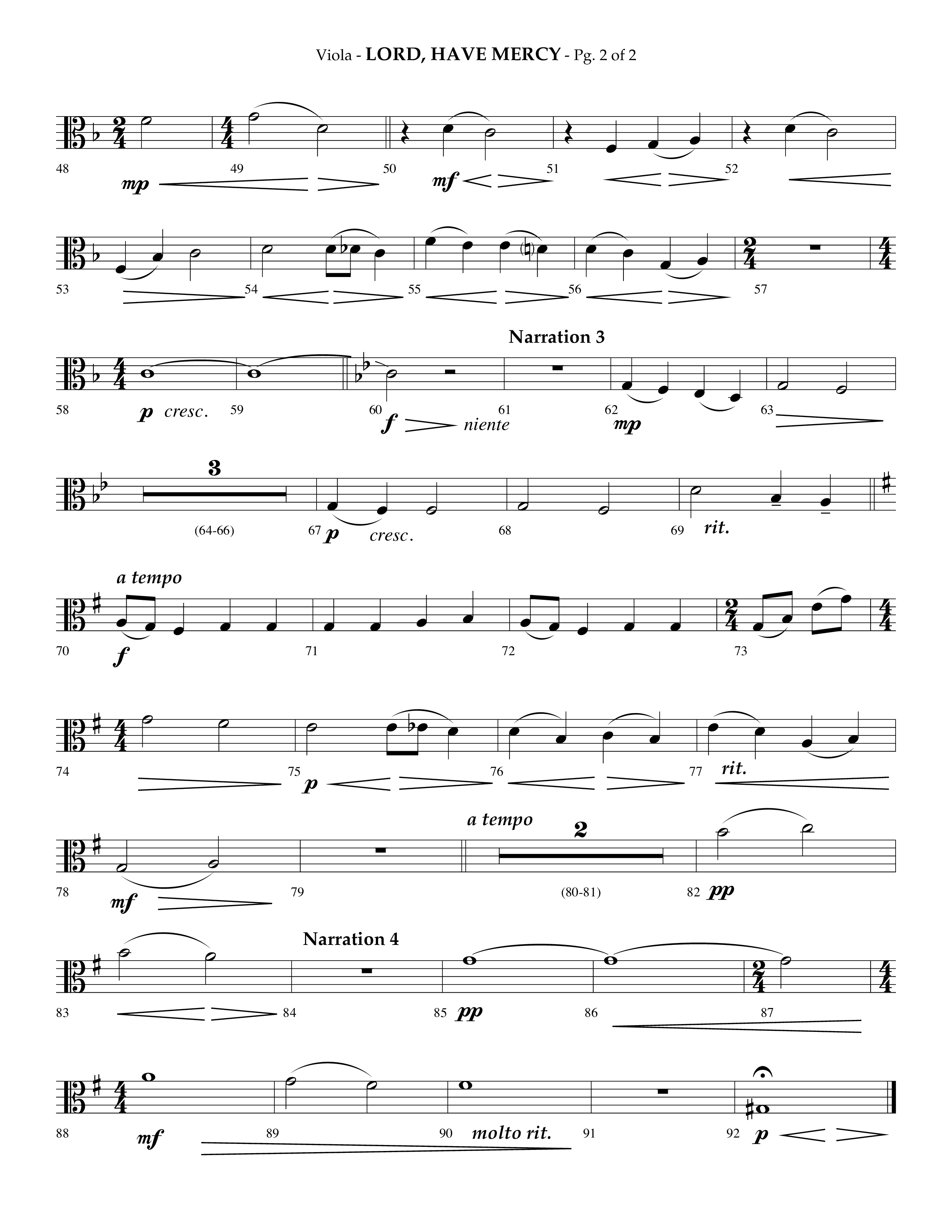 Lord Have Mercy (Choral Anthem SATB) Viola (Lifeway Choral / Arr. Phillip Keveren)