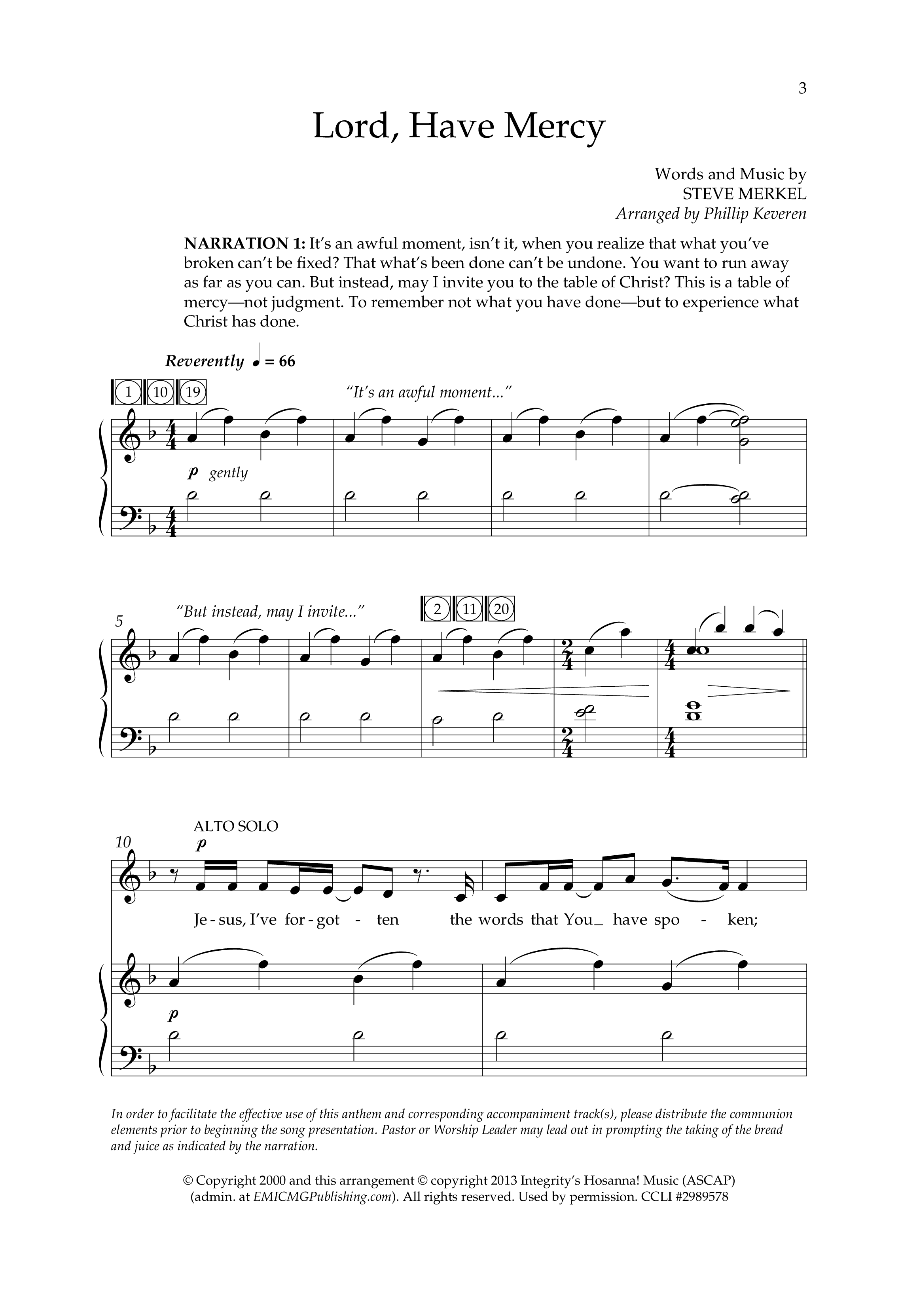Lord Have Mercy (Choral Anthem SATB) Anthem (SATB/Piano) (Lifeway Choral / Arr. Phillip Keveren)