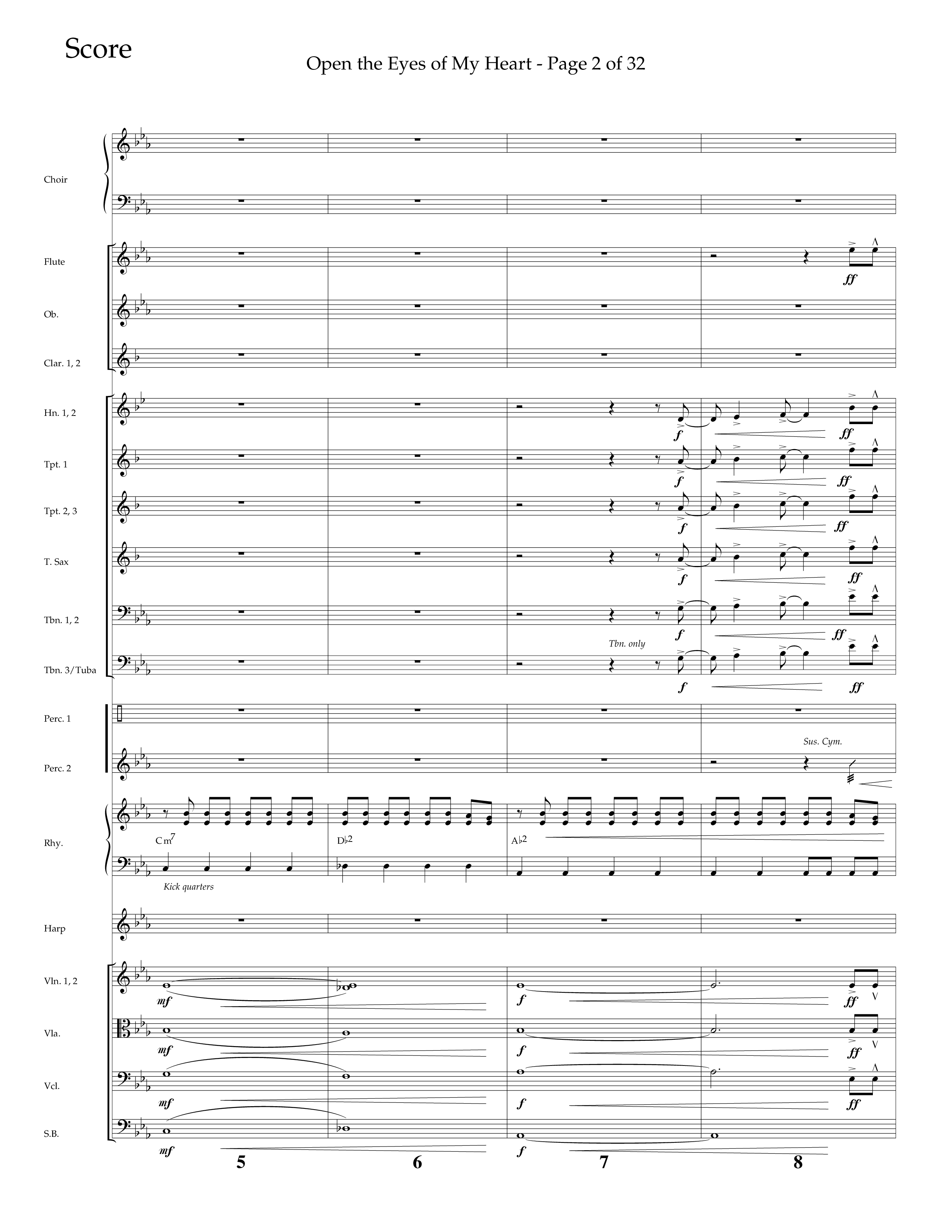 Open The Eyes Of My Heart (Choral Anthem SATB) Conductor's Score (Lifeway Choral / Arr. Cliff Duren)