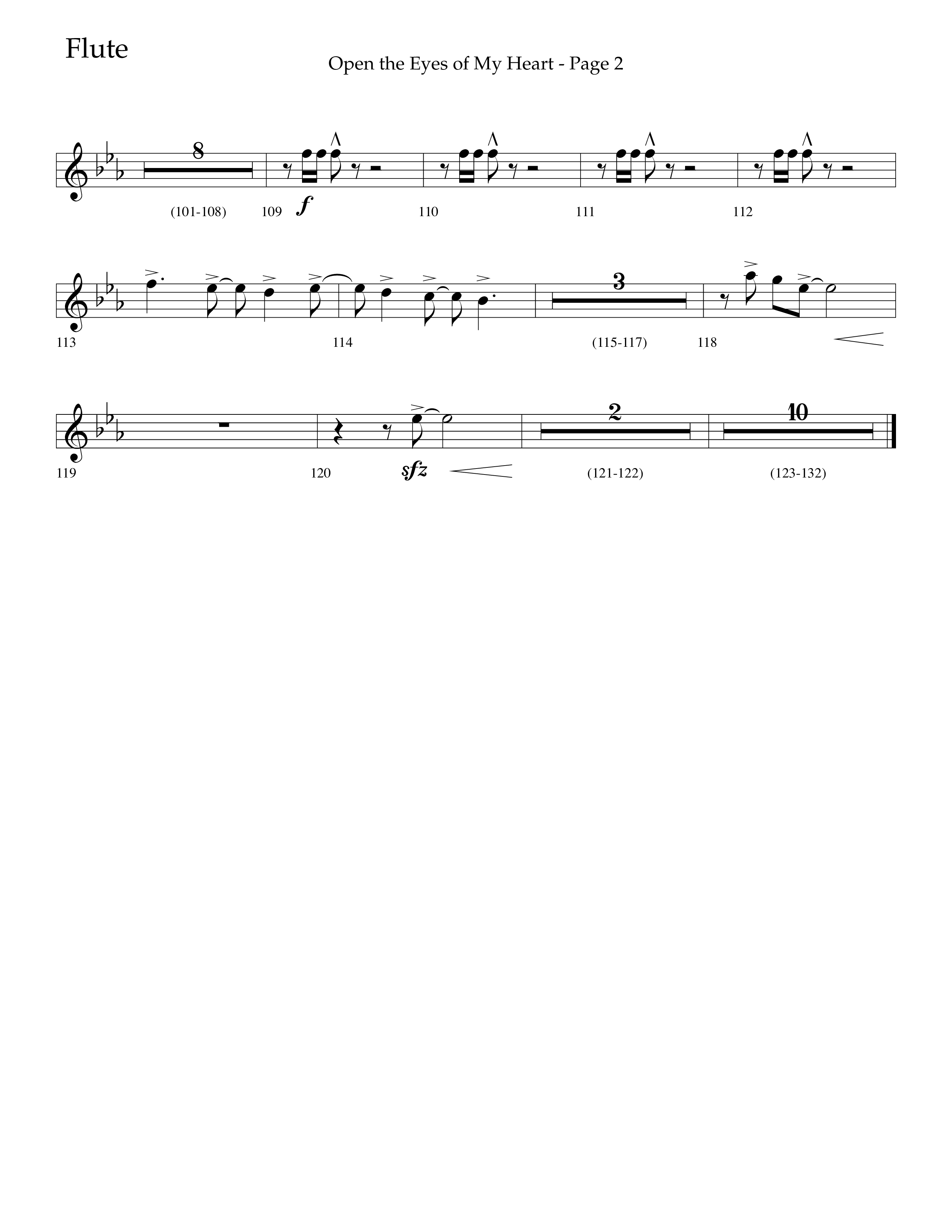 Open The Eyes Of My Heart (Choral Anthem SATB) Flute (Lifeway Choral / Arr. Cliff Duren)
