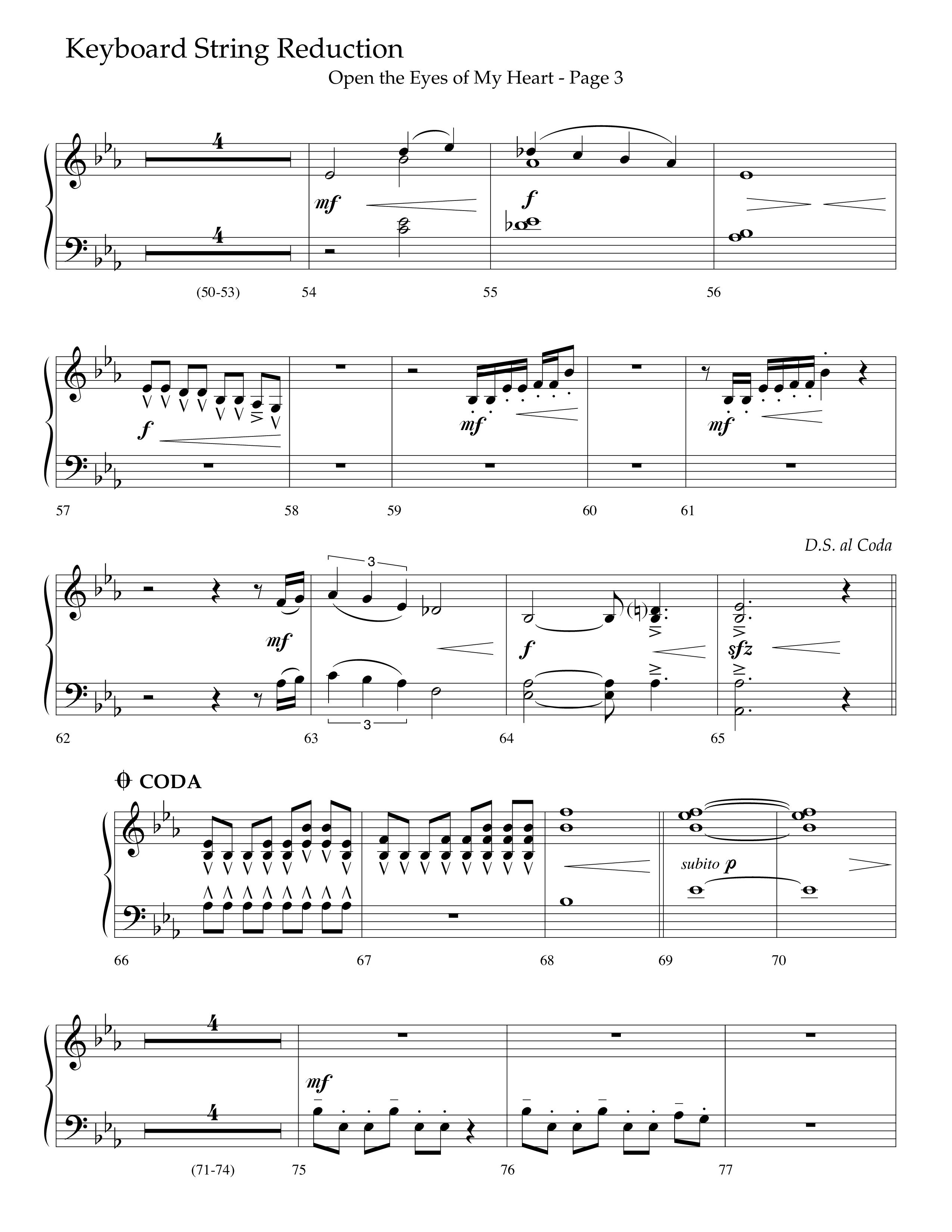 Open The Eyes Of My Heart (Choral Anthem SATB) String Reduction (Lifeway Choral / Arr. Cliff Duren)