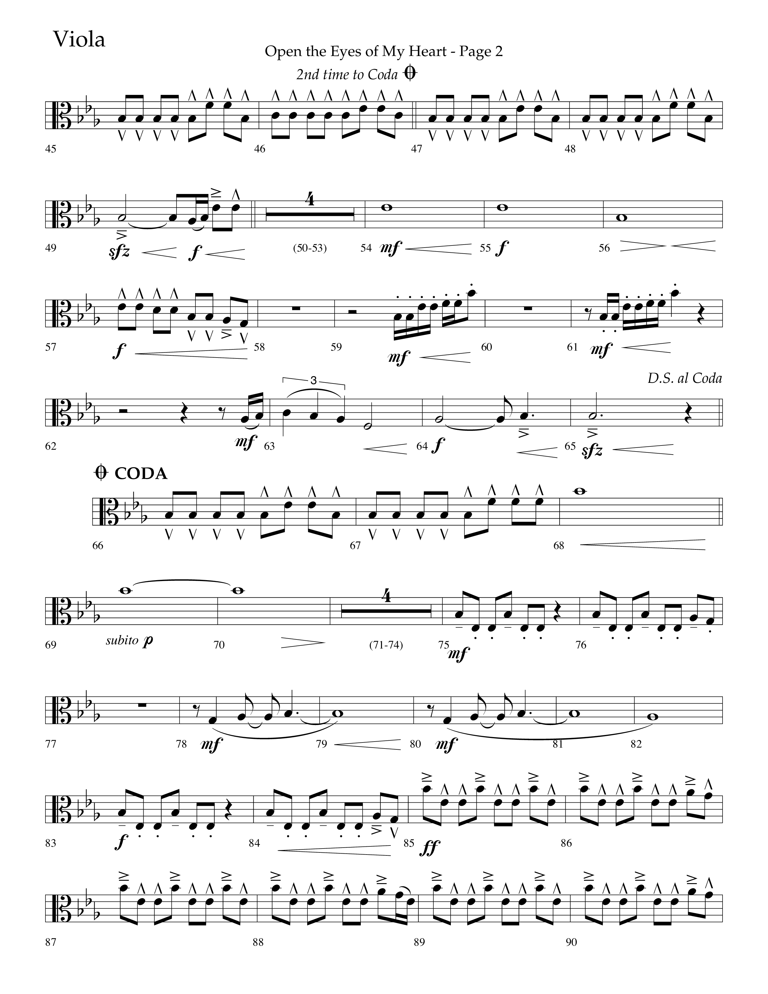 Open The Eyes Of My Heart (Choral Anthem SATB) Viola (Lifeway Choral / Arr. Cliff Duren)