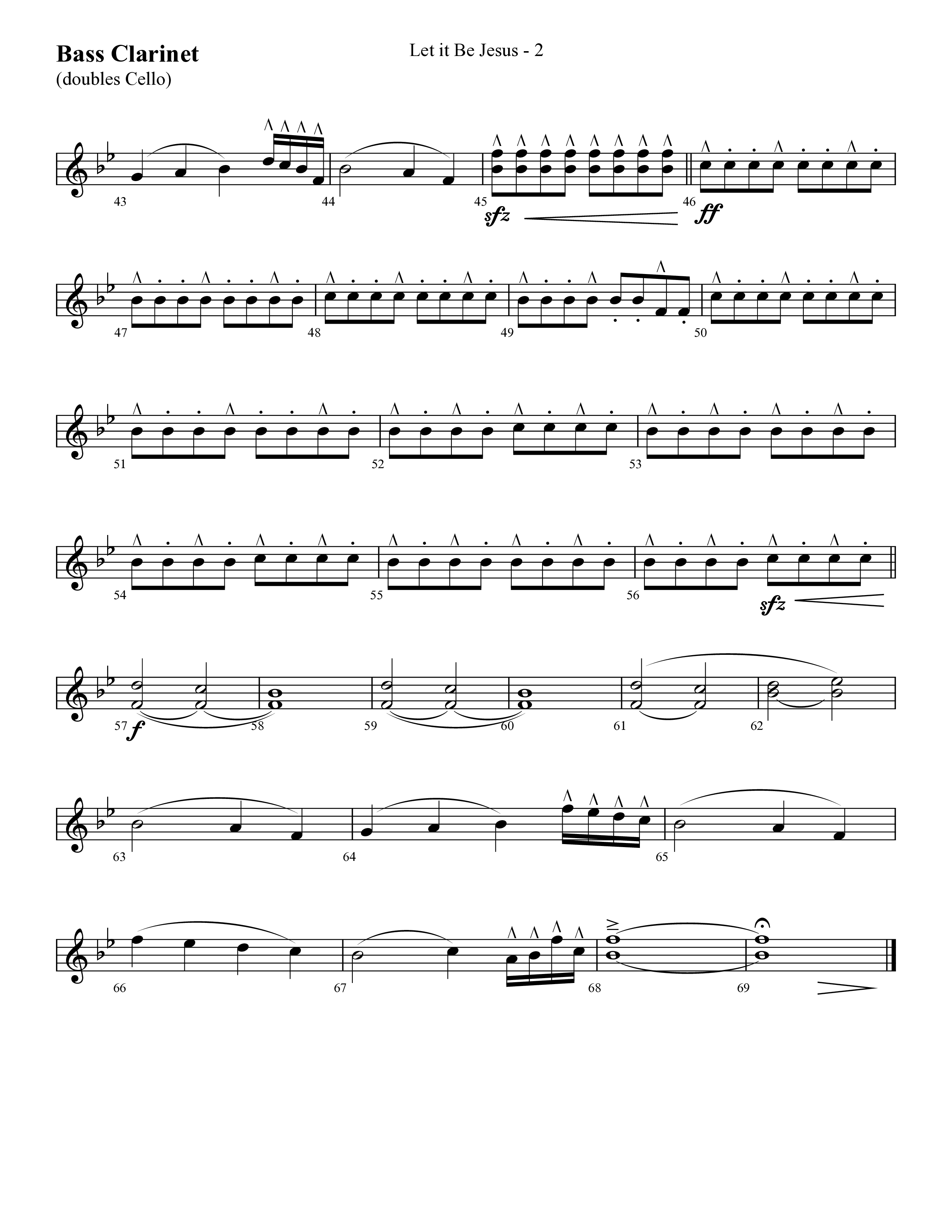 Let It Be Jesus (Choral Anthem SATB) Bass Clarinet (Lifeway Choral / Arr. Cliff Duren)
