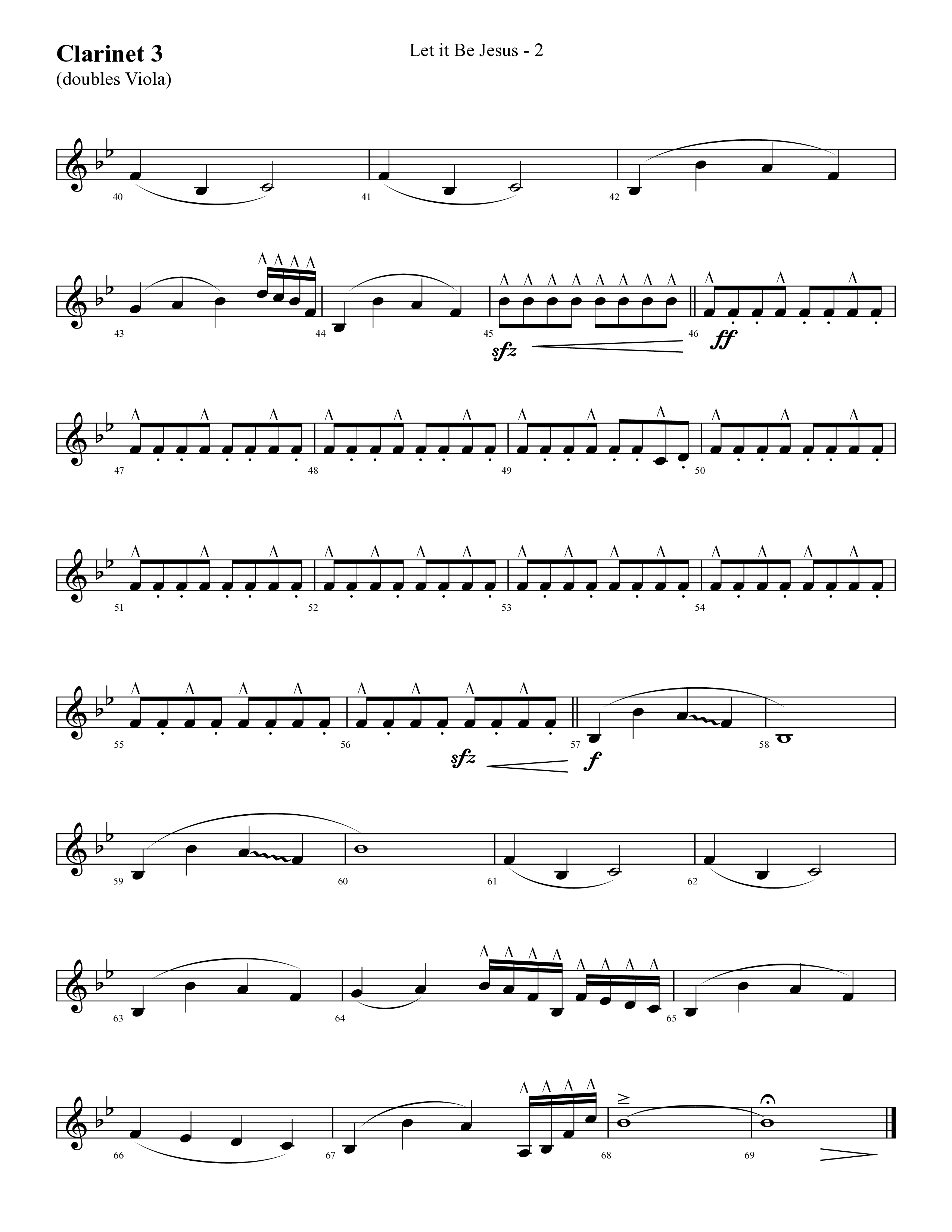 Let It Be Jesus (Choral Anthem SATB) Clarinet 3 (Lifeway Choral / Arr. Cliff Duren)