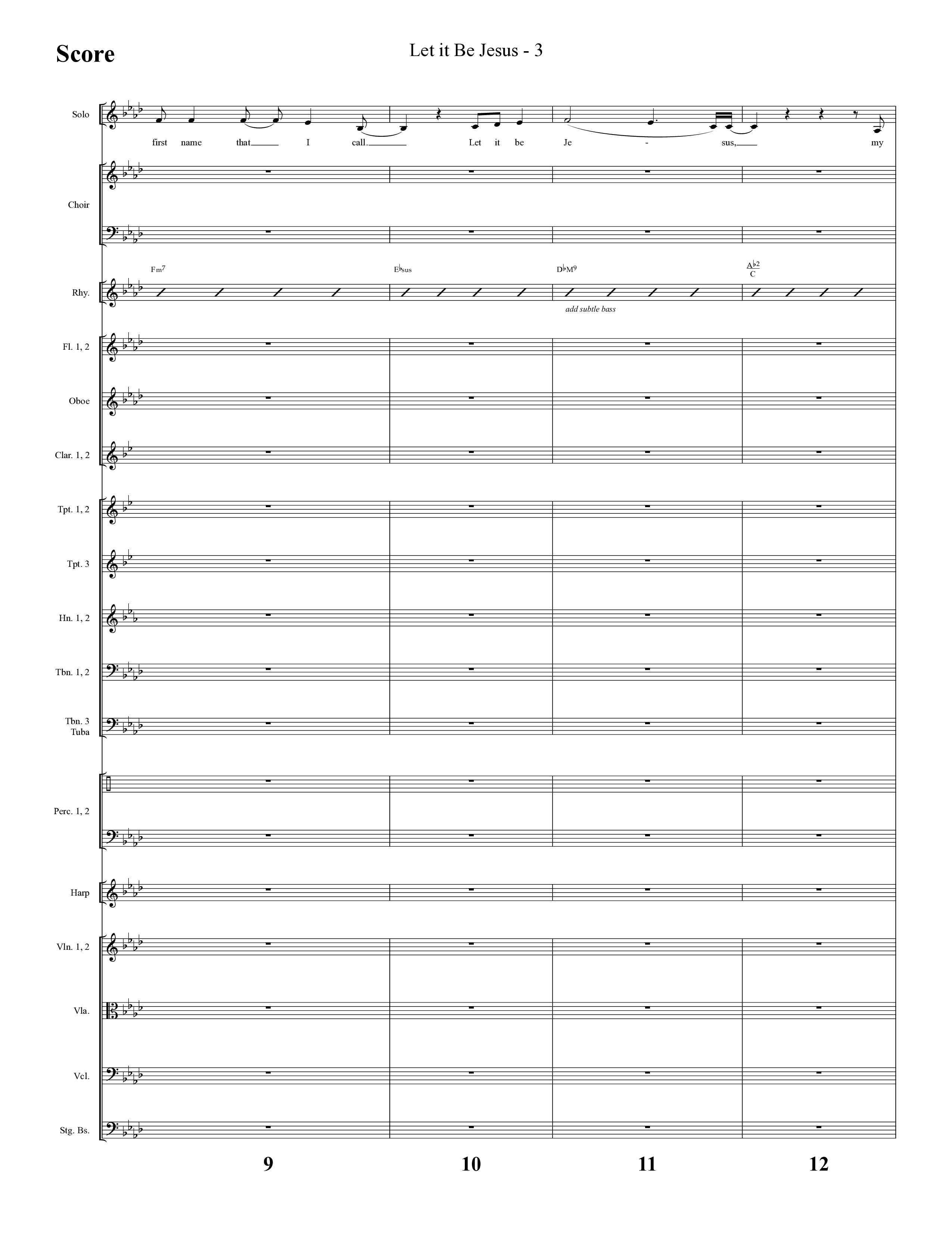 Let It Be Jesus (Choral Anthem SATB) Orchestration (Lifeway Choral / Arr. Cliff Duren)