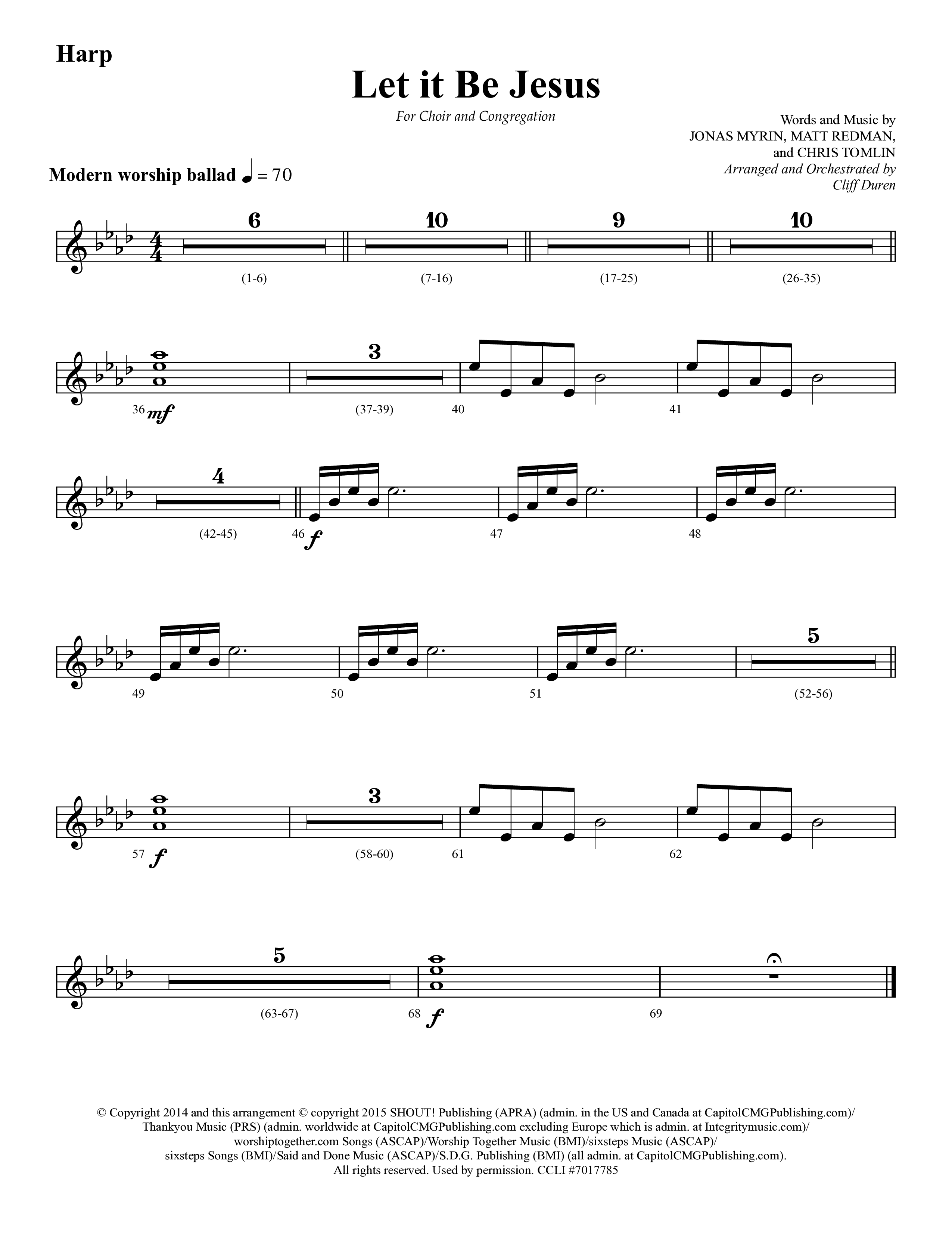 Let It Be Jesus (Choral Anthem SATB) Harp (Lifeway Choral / Arr. Cliff Duren)