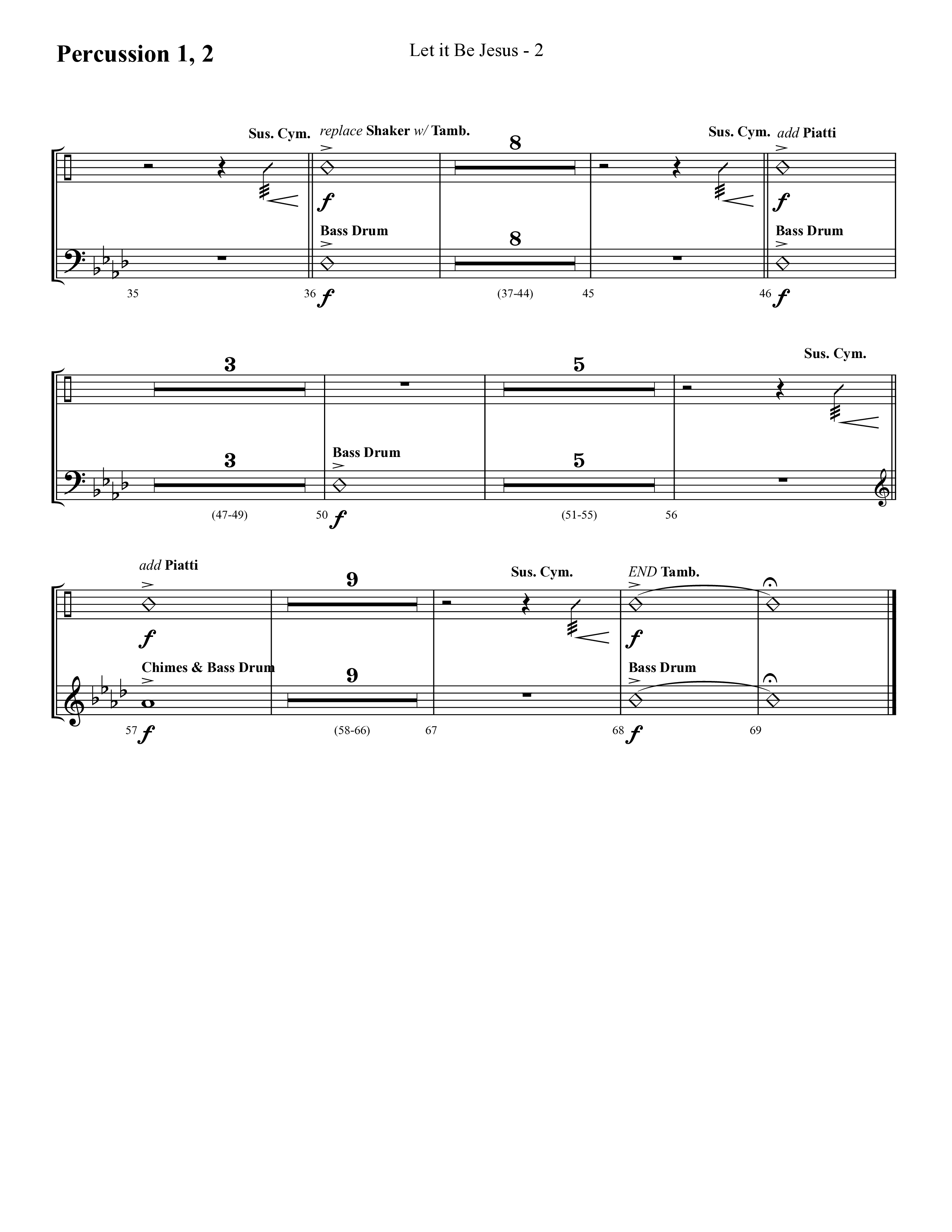 Let It Be Jesus (Choral Anthem SATB) Percussion 1/2 (Lifeway Choral / Arr. Cliff Duren)