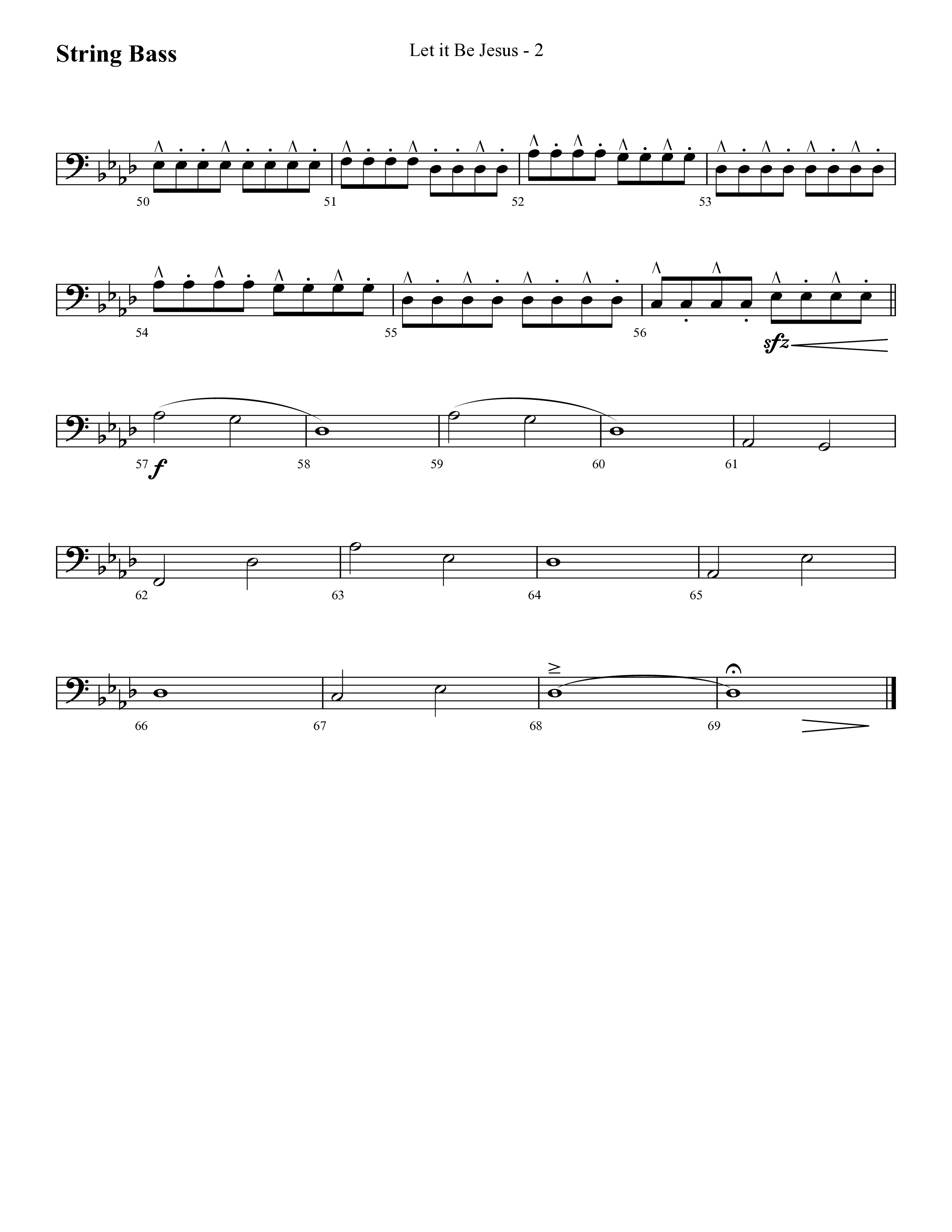 Let It Be Jesus (Choral Anthem SATB) String Bass (Lifeway Choral / Arr. Cliff Duren)